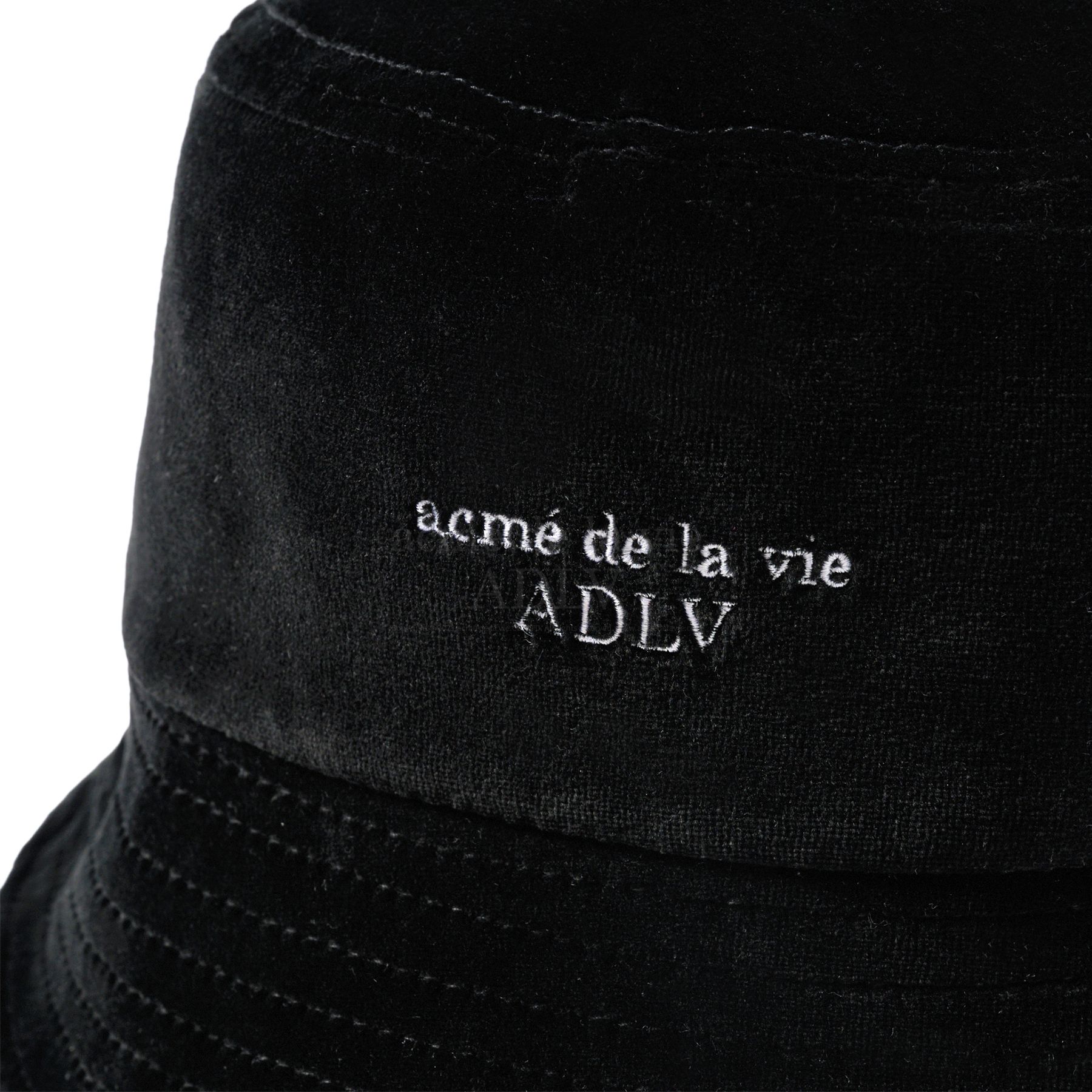 ADLV - Mũ Bucket Basic Logo Velour Đen