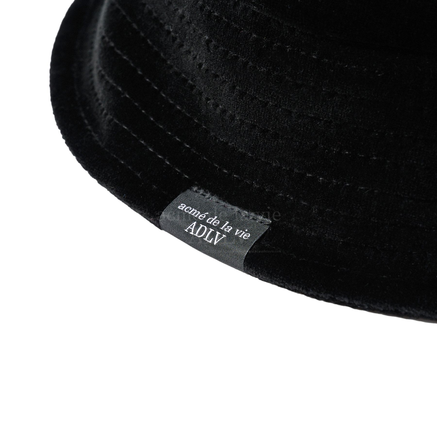 ADLV - Mũ Bucket Basic Logo Velour Đen