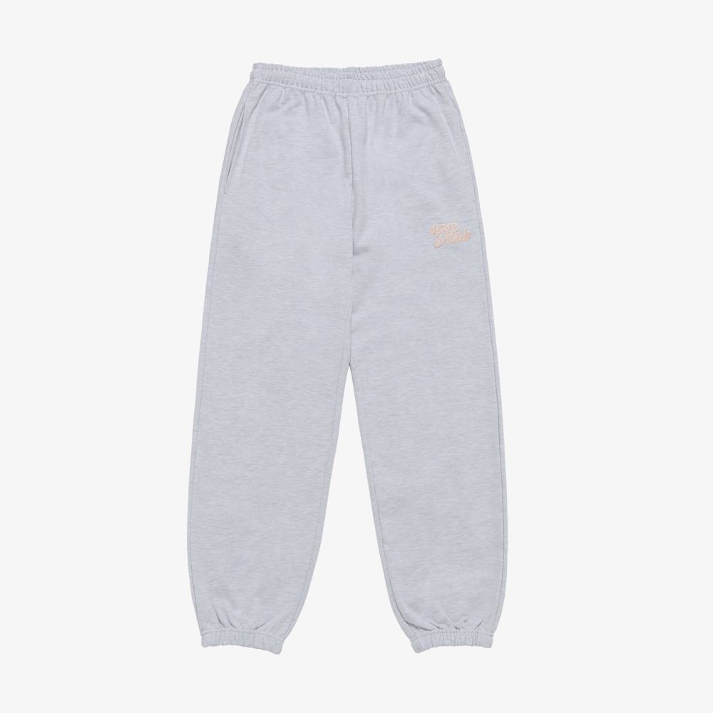 ADLV - Quần Nỉ Round Script Boucle Logo Xám