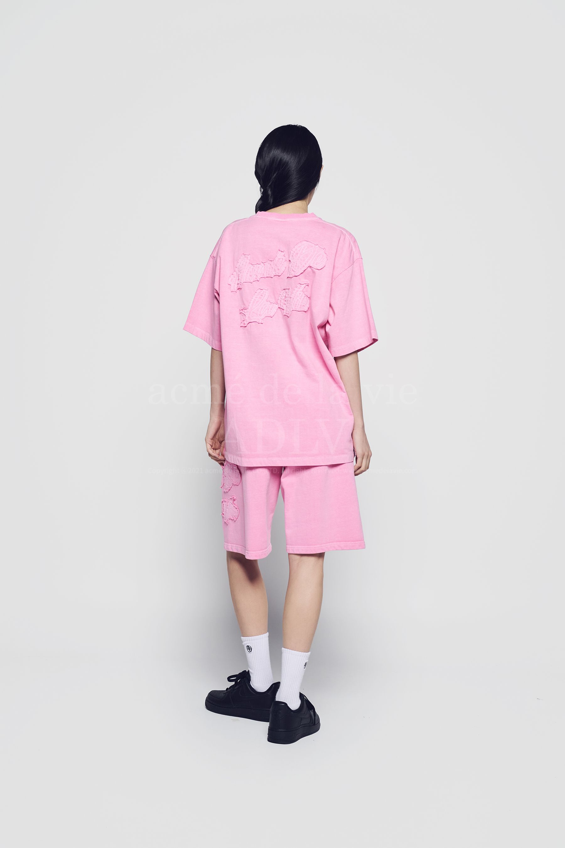 ADLV - Quần Short Applique Logo Pigment Hồng