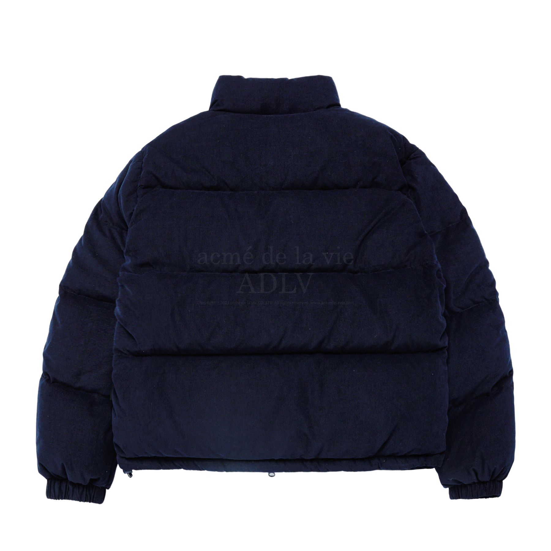 ADLV - Áo Khoác Basic Logo Oversize Corduroy Short Duck Down Xanh Navy