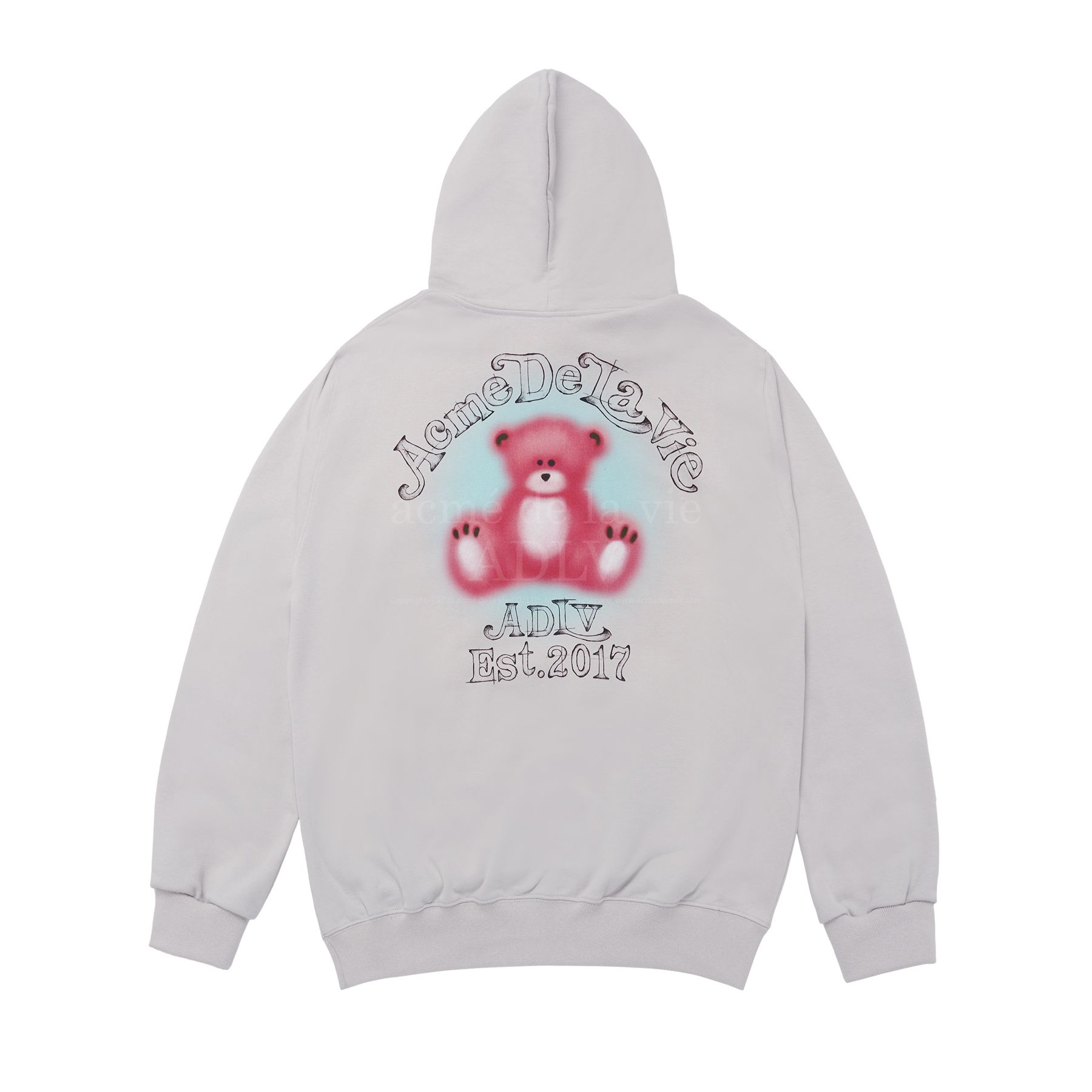 ADLV - Áo Hoodie Blur Sketch Bear Xám