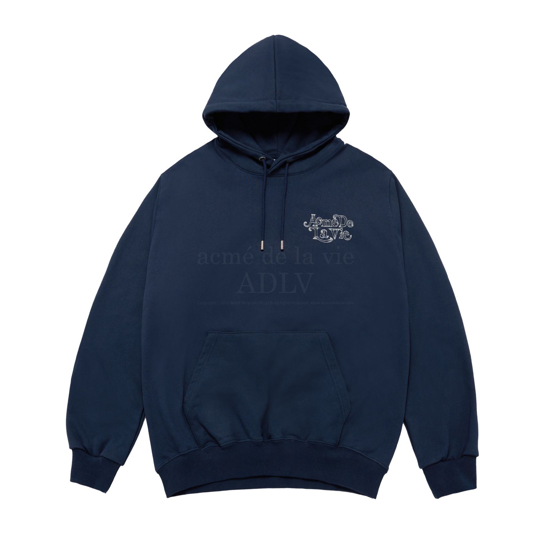 ADLV - Áo Hoodie Blur Sketch Bear Xanh Navy