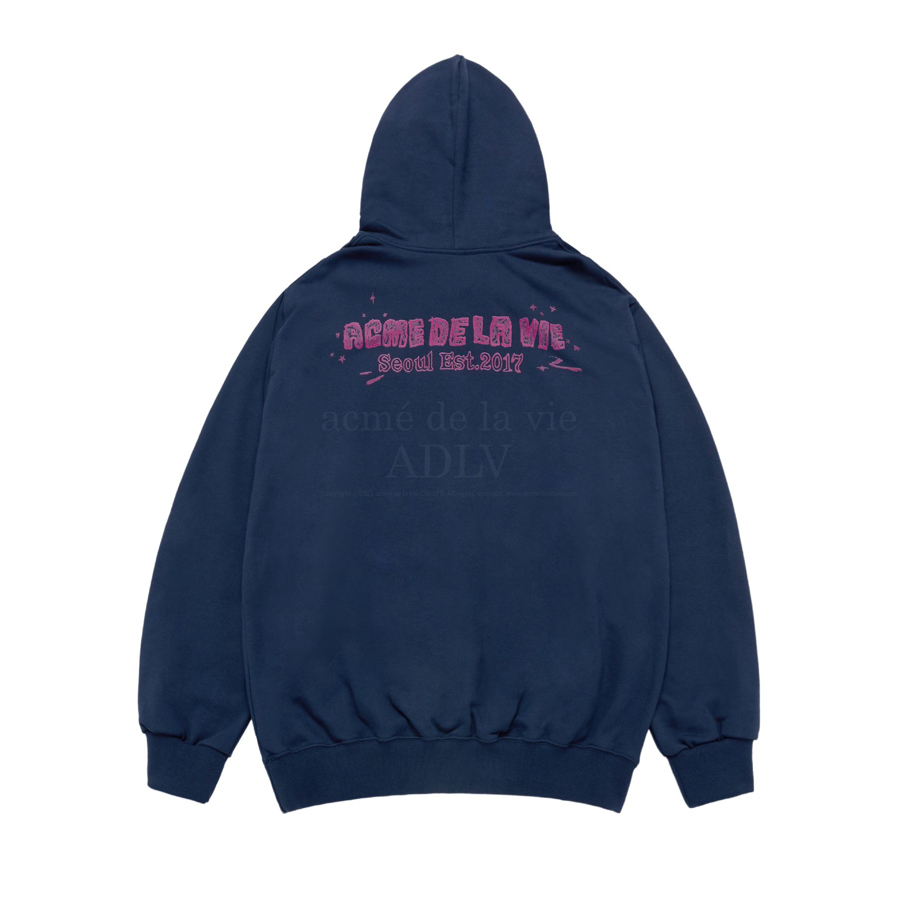 ADLV - Áo Hoodie Hand Sketch Bear Xanh Navy