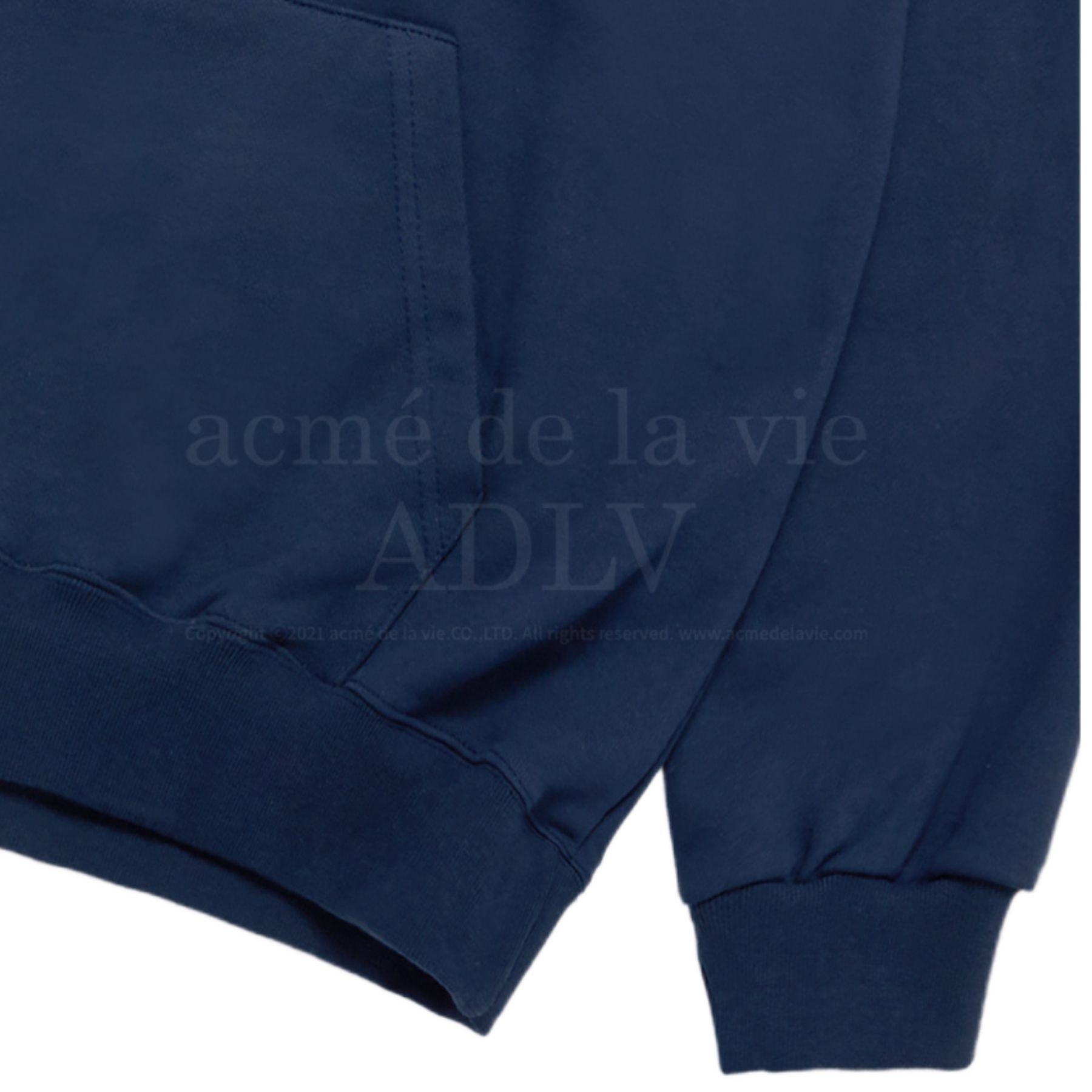 ADLV - Áo Hoodie Hand Sketch Bear Xanh Navy