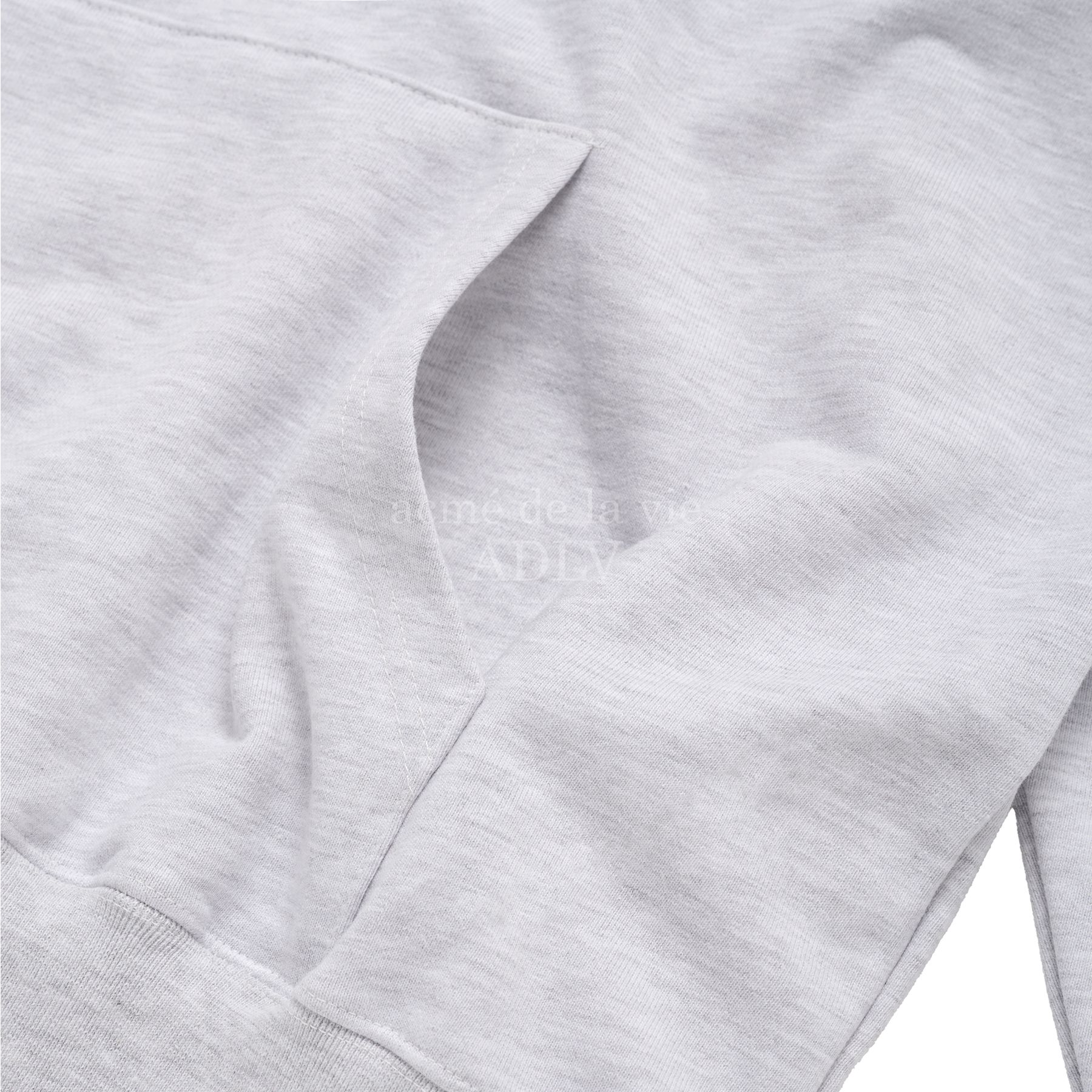 ADLV - Áo Hoodie Round Script Boucle Logo Xám