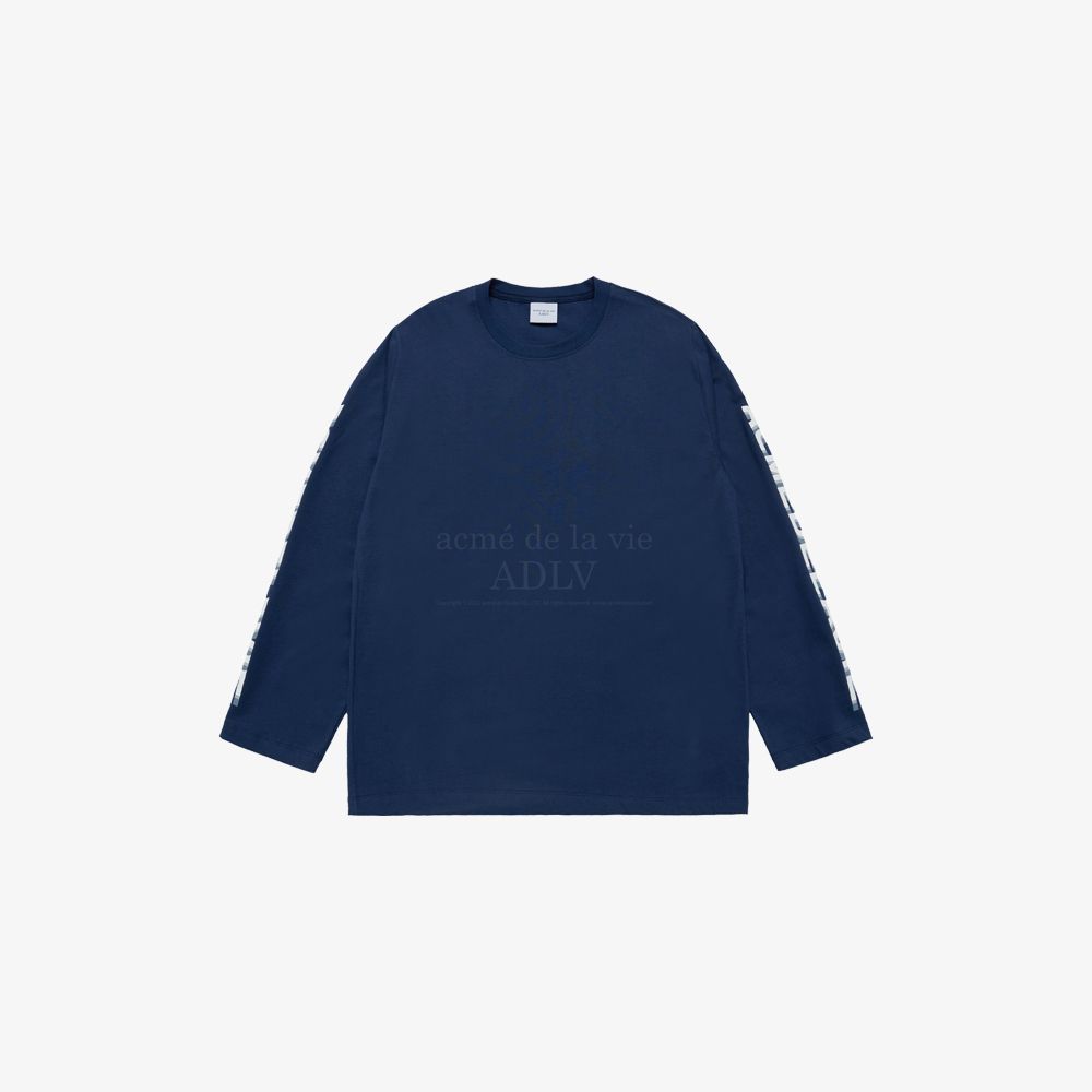 ADLV - Áo Thun Sleeve Lettering Logo Xanh Navy