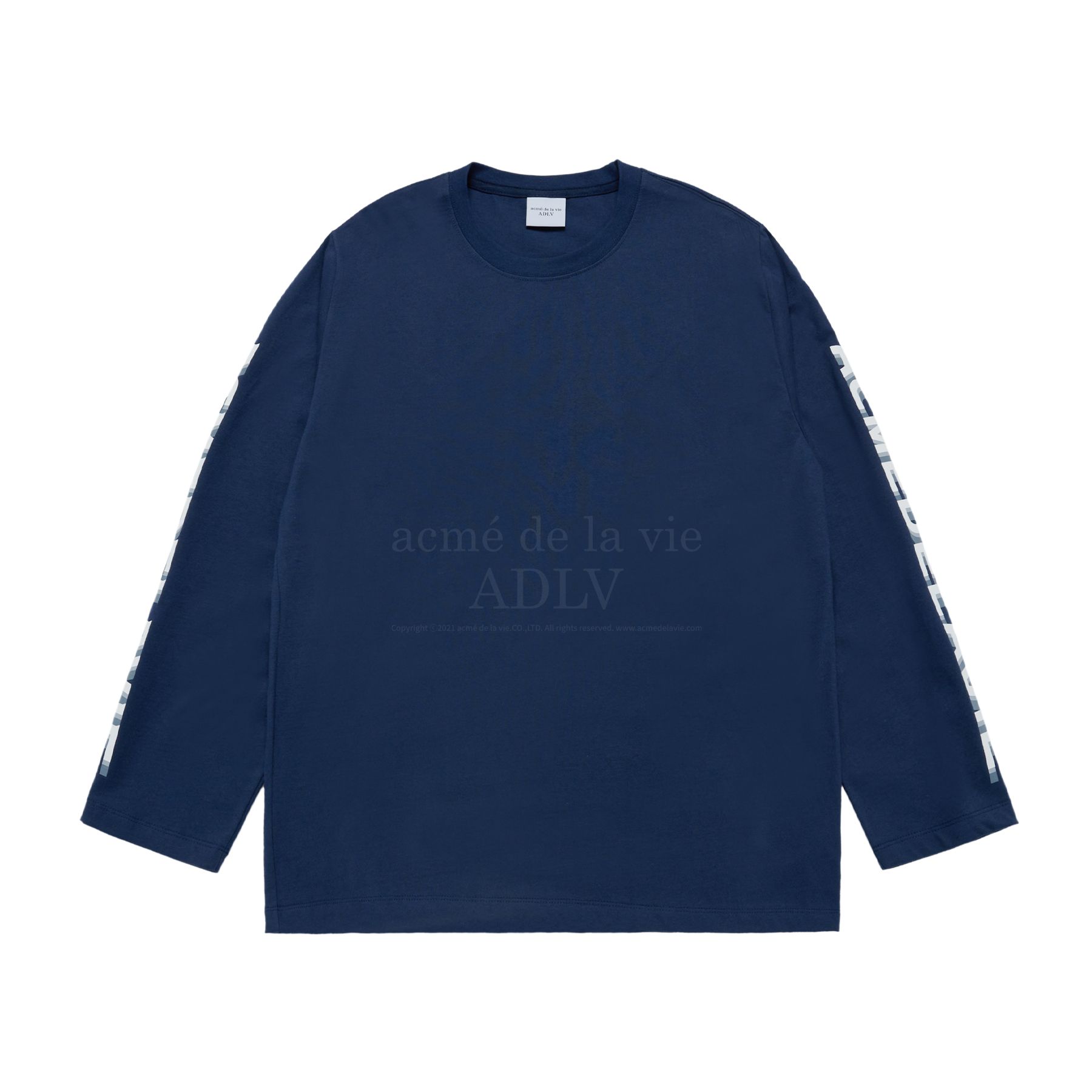 ADLV - Áo Thun Sleeve Lettering Logo Xanh Navy