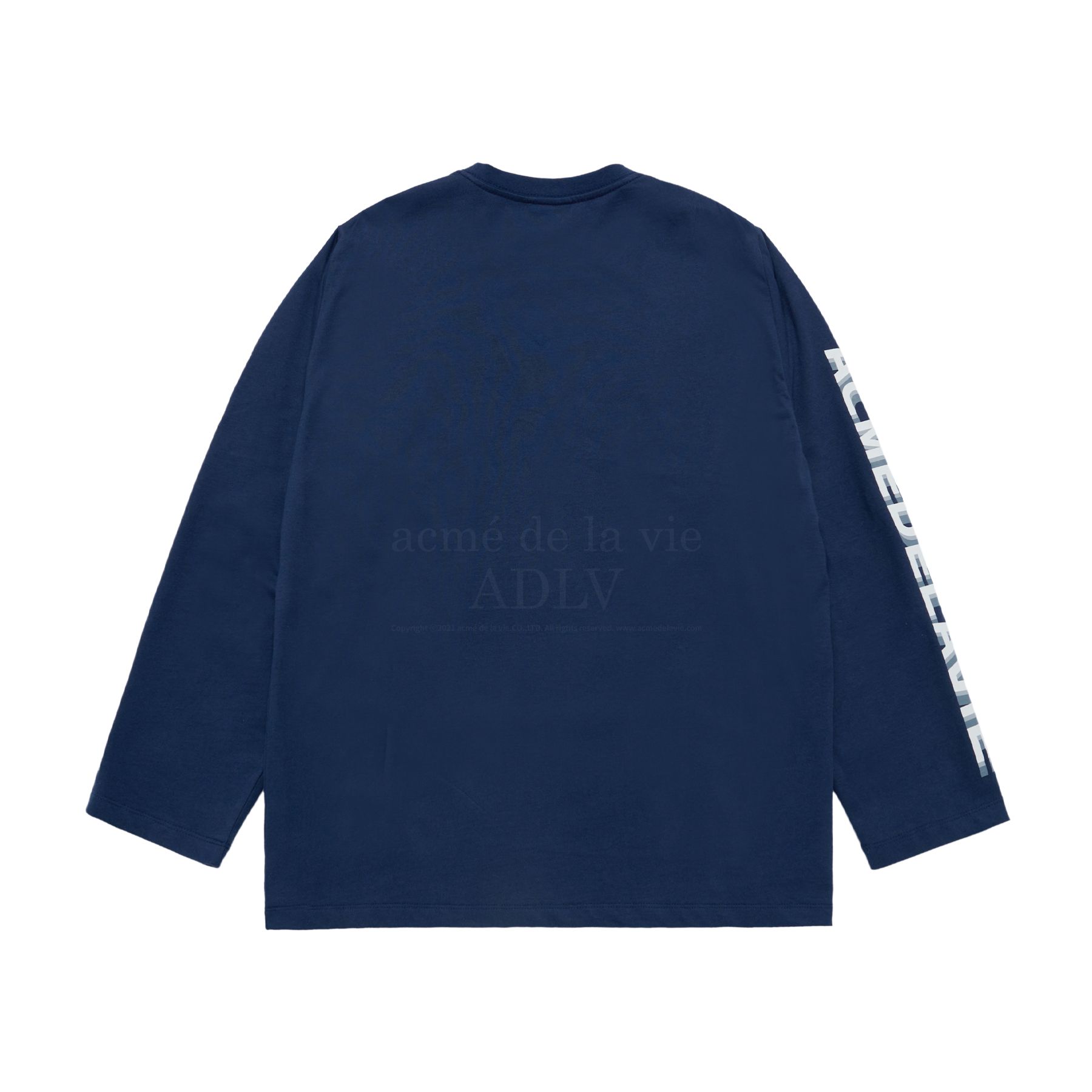 ADLV - Áo Thun Sleeve Lettering Logo Xanh Navy