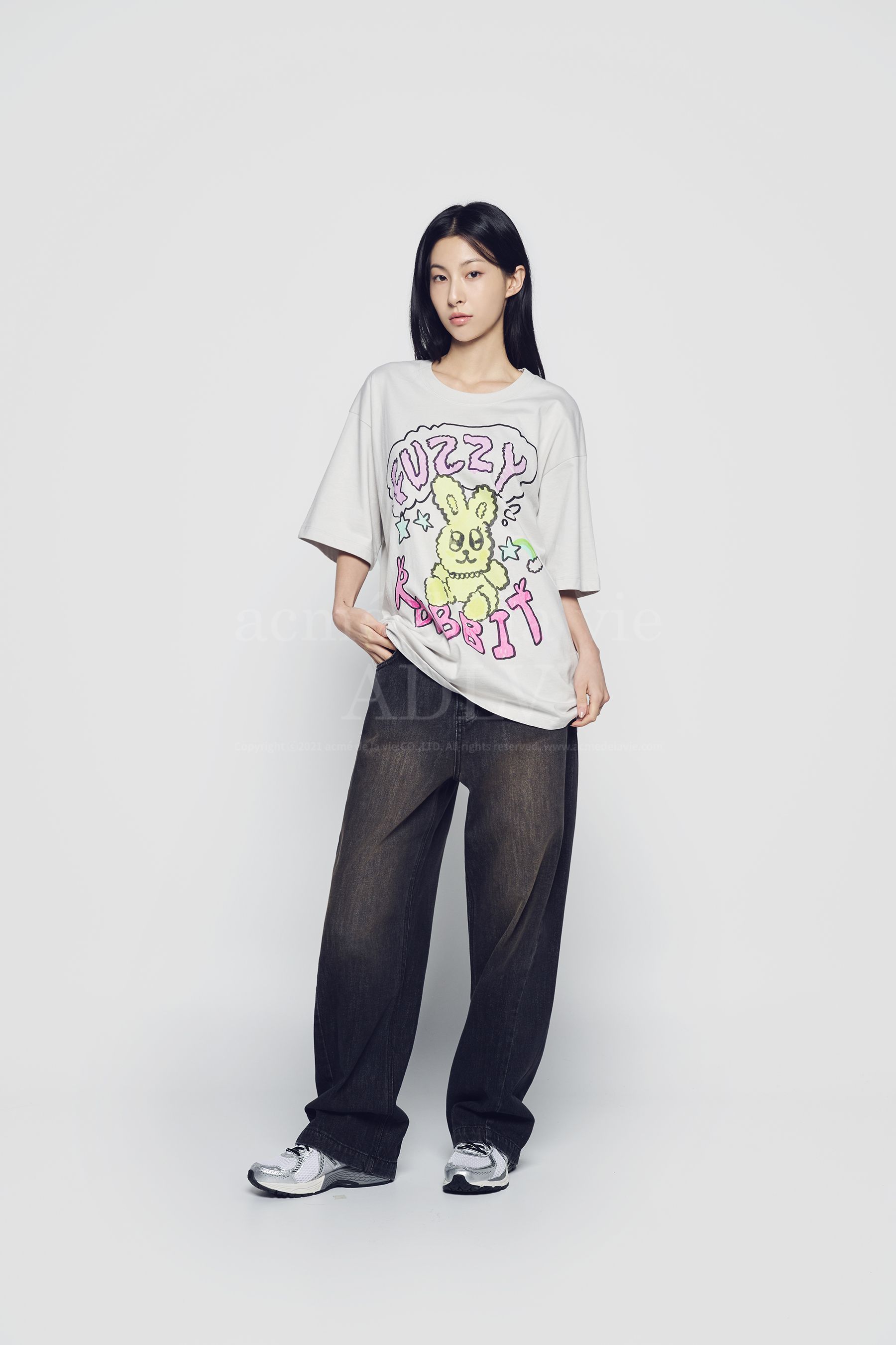 ADLV - Áo Thun Popstar Rabbit Xám Nhạt
