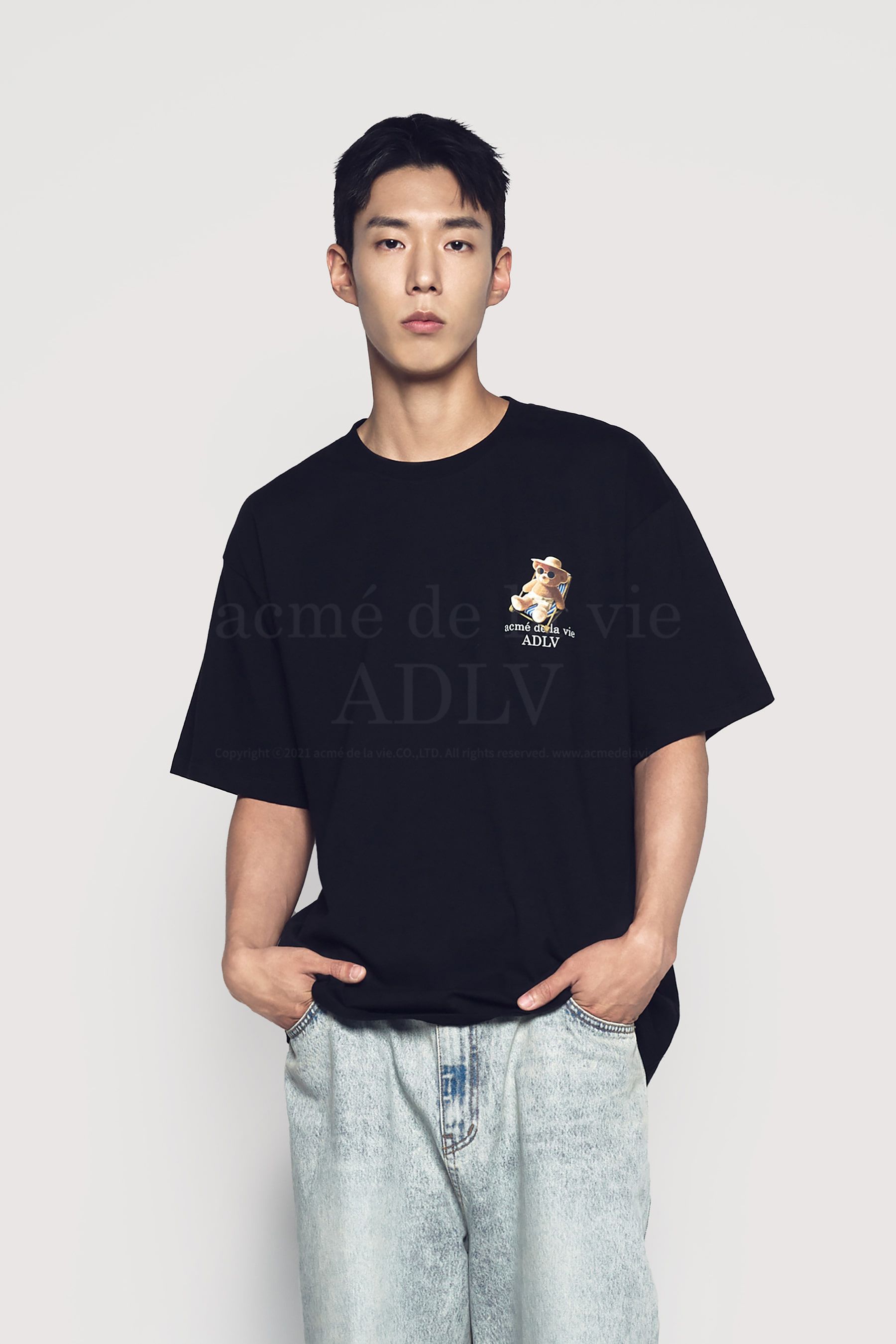 ADLV - Áo Thun BeACh Bear Đen (Duty-Free Shop Exclusive)