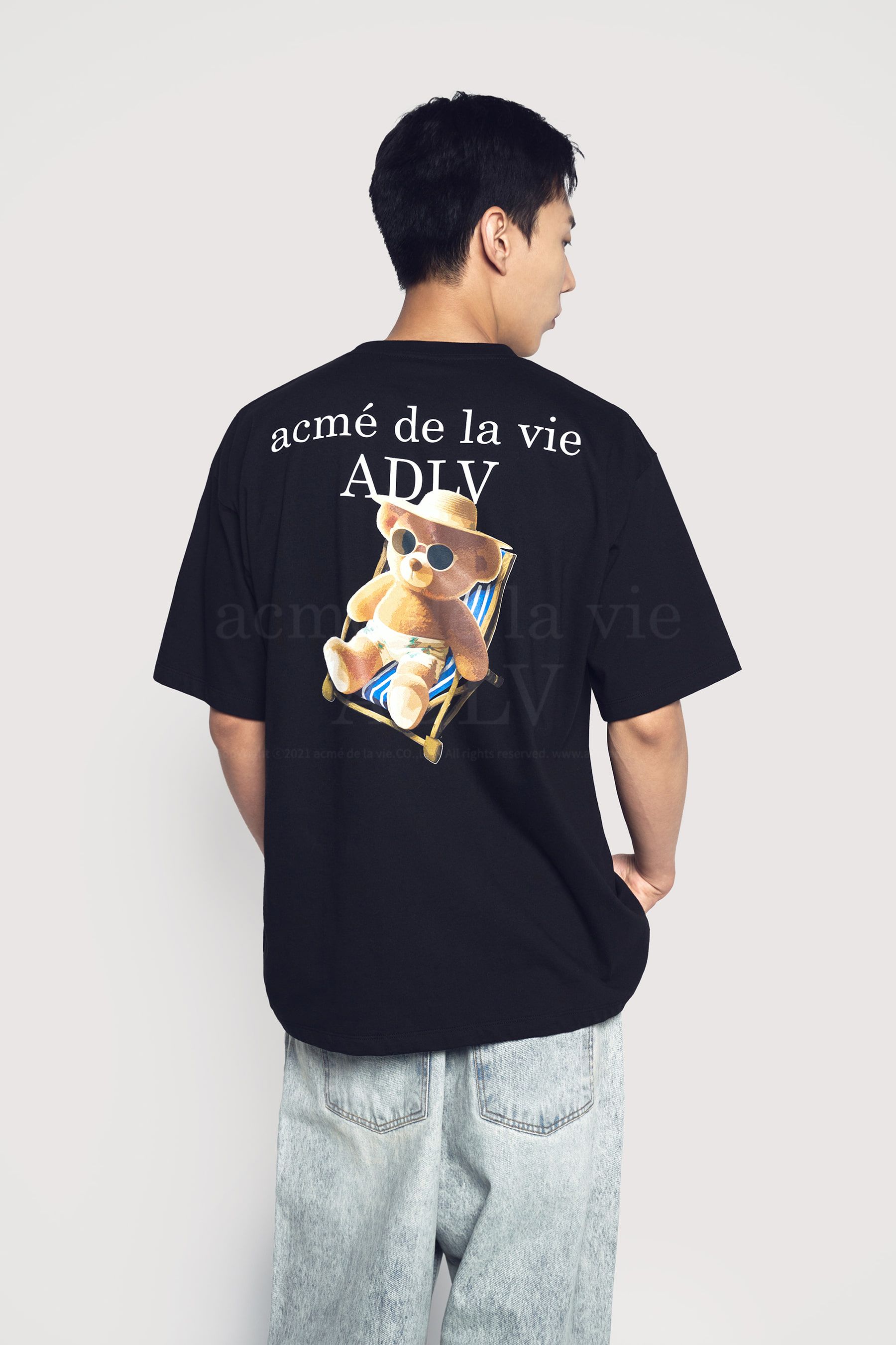 ADLV - Áo Thun BeACh Bear Đen (Duty-Free Shop Exclusive)