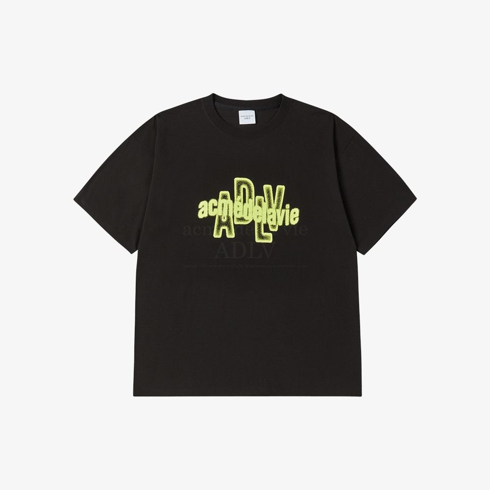 ADLV - Áo Thun Spray Overlay Logo Đen