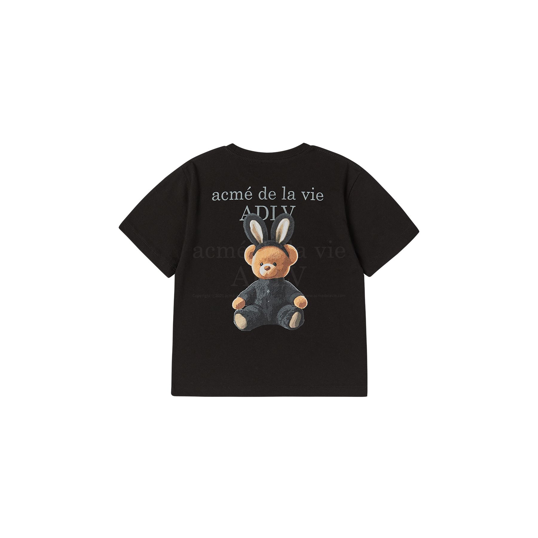 ADLV - [KIDS] Áo Thun Rabbit Bear Doll Logo Đen