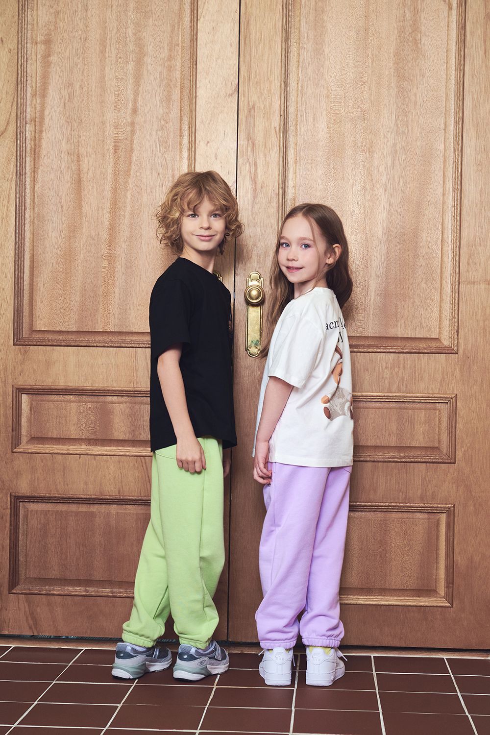 ADLV - [KIDS] Áo Thun Rabbit Bear Doll Logo Đen