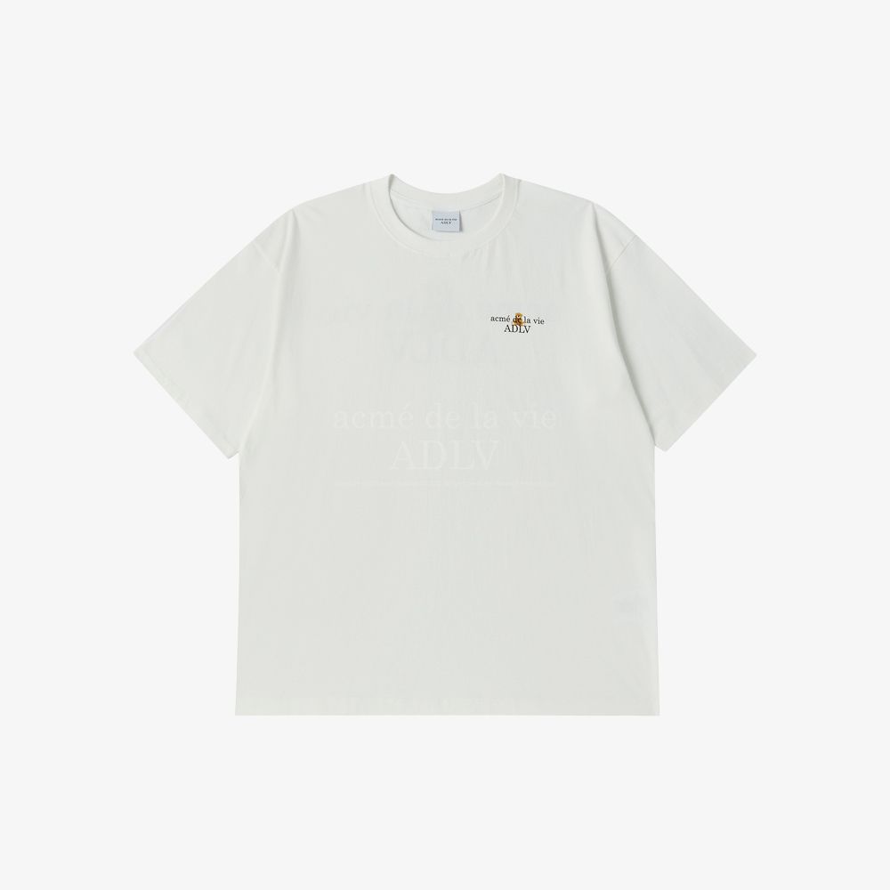 ADLV - Áo Thun Bear Doll Basic Logo Kem