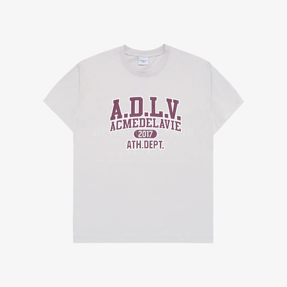 ADLV - Áo Thun Oldschool CrACk Printing Xám Nhạt
