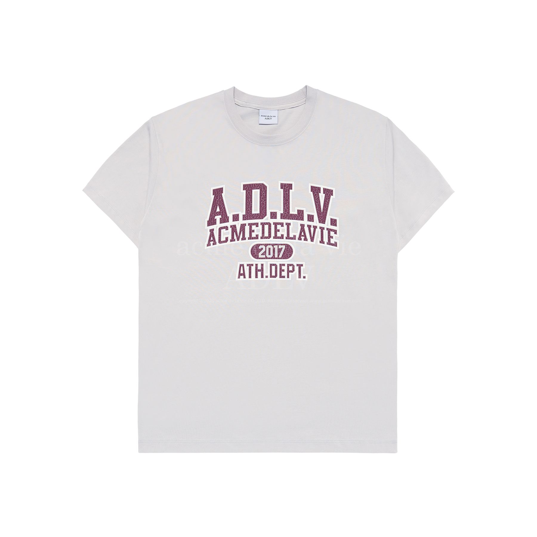ADLV - Áo Thun Oldschool CrACk Printing Xám Nhạt