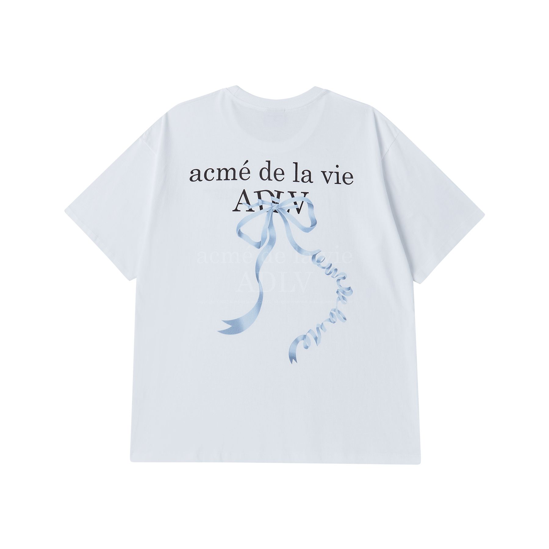 ADLV - Áo Thun Ribbon Basic Logo Trắng