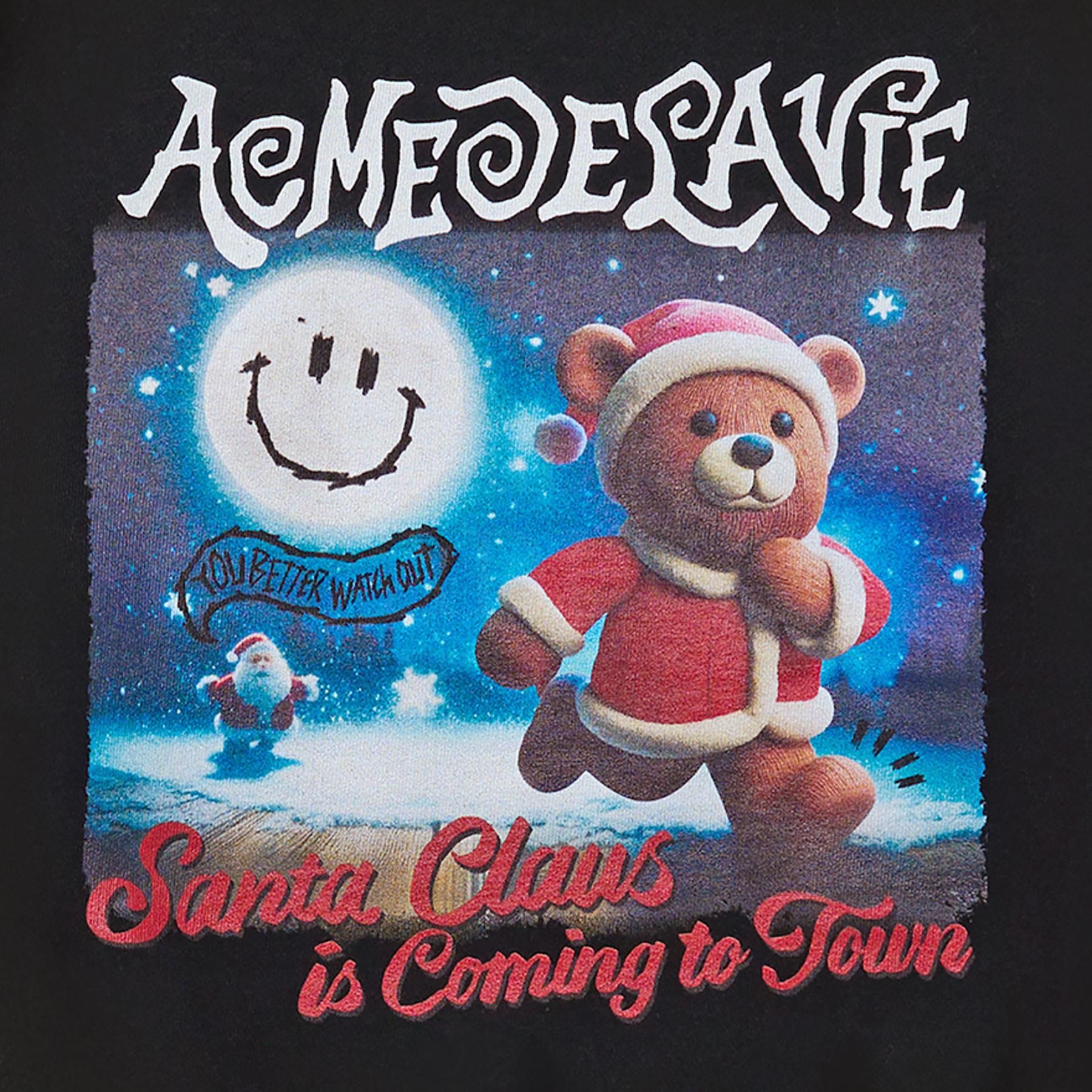 ADLV - Áo Nỉ Running Santa Bear Đen