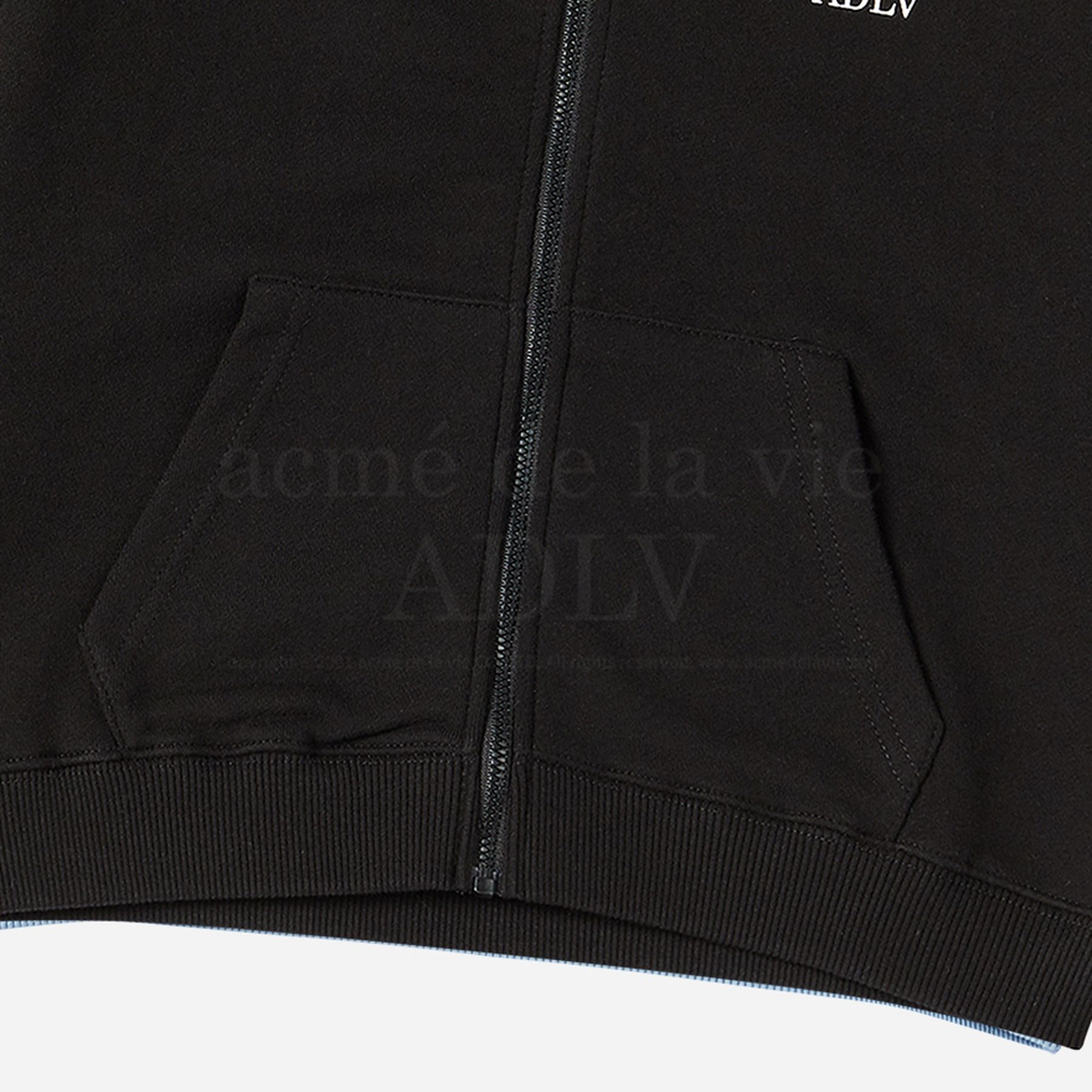 ADLV - [KIDS] Áo Hoodie Zip Up Basic Logo Đen