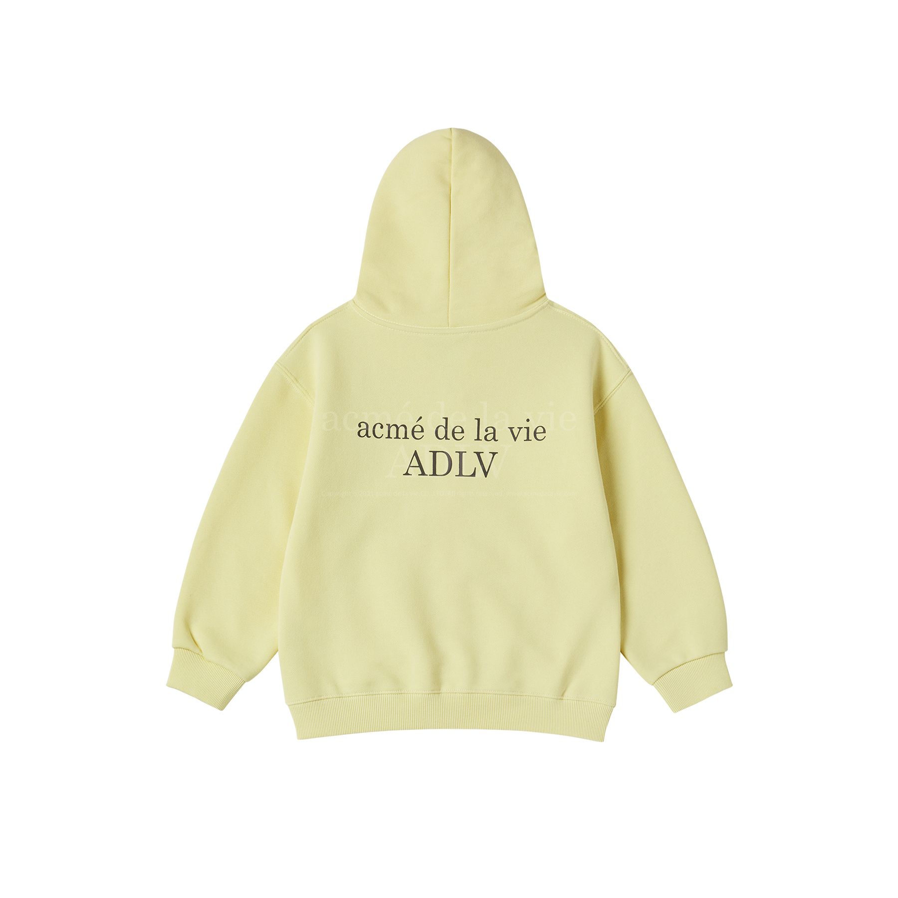 ADLV - [KIDS] Áo Hoodie Zip Up Basic Logo Vàng Nhạt