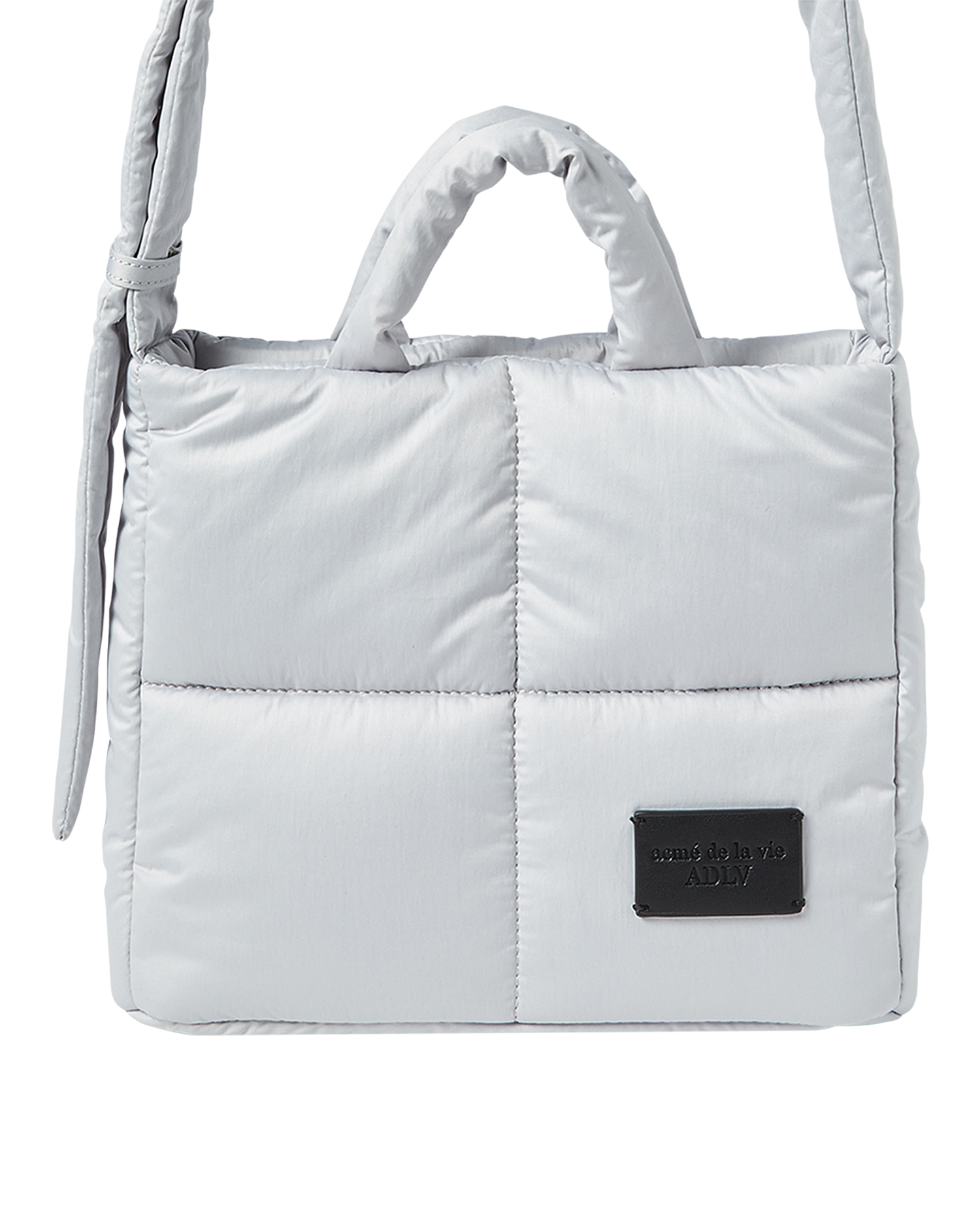 ADLV - Túi tote chần bông Mini Square Xám nhạt