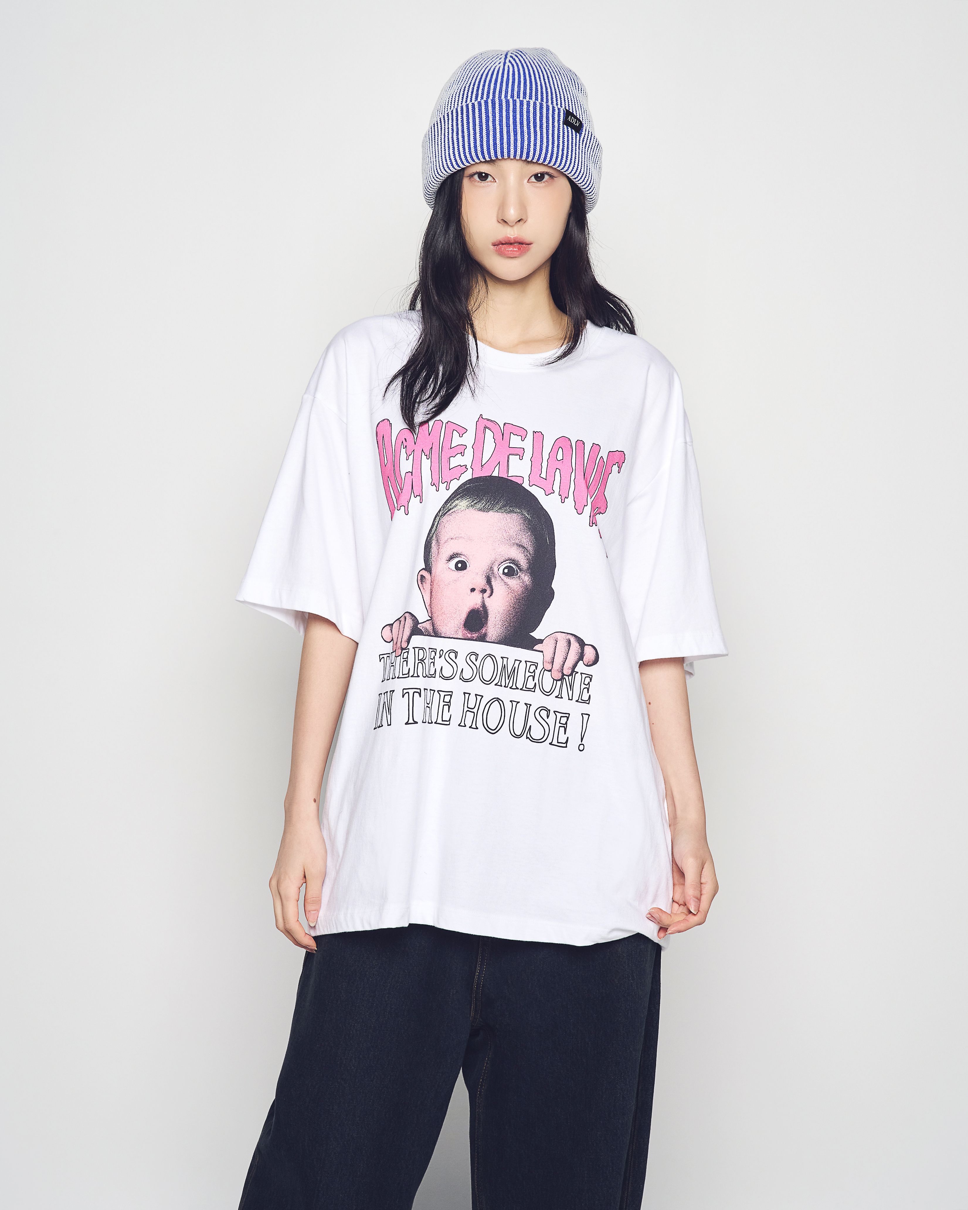 ADLV - Mũ Beanie Two Tone Label Point Xanh dương