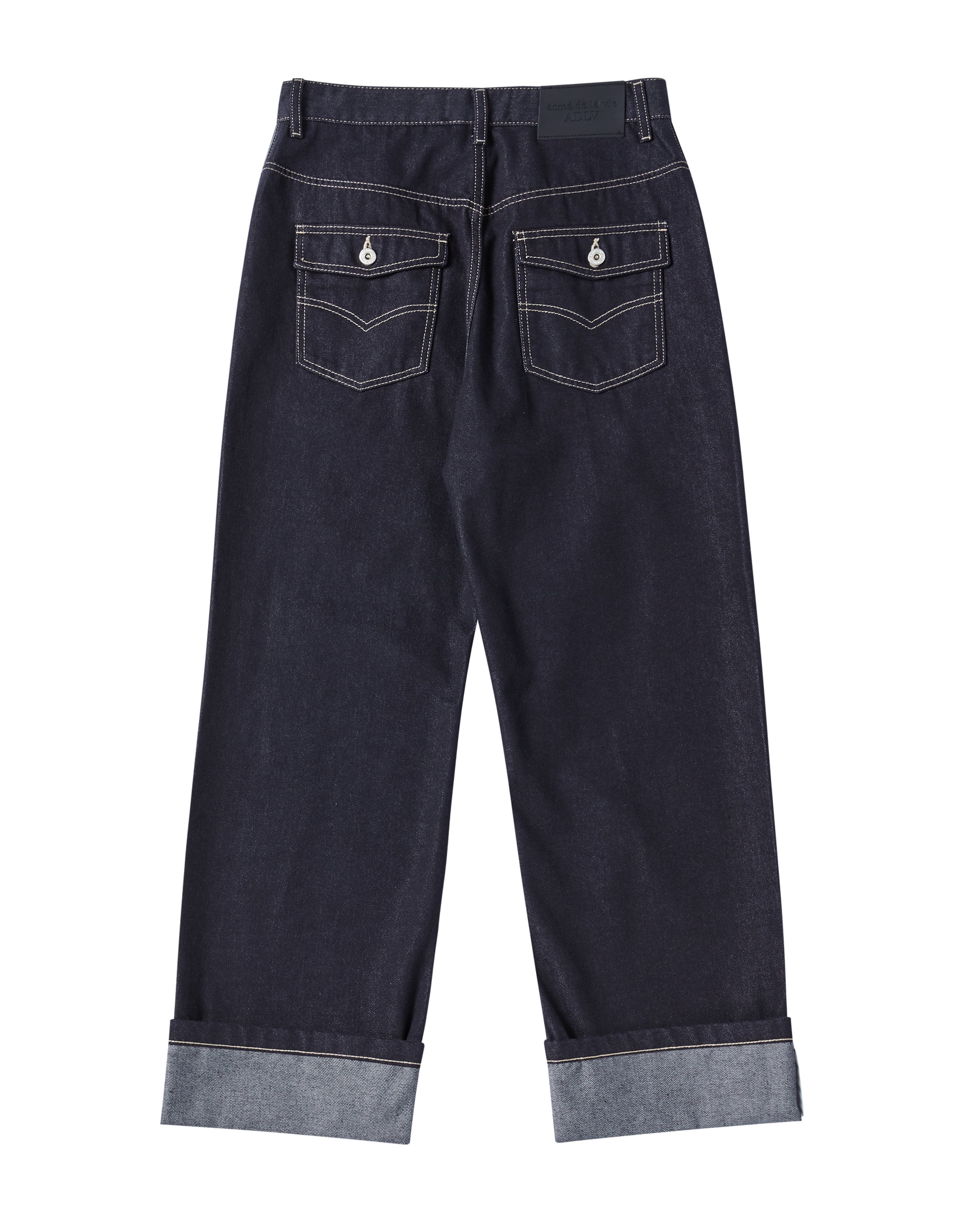 ADLV - Quần Denim Roll Up Xanh navy