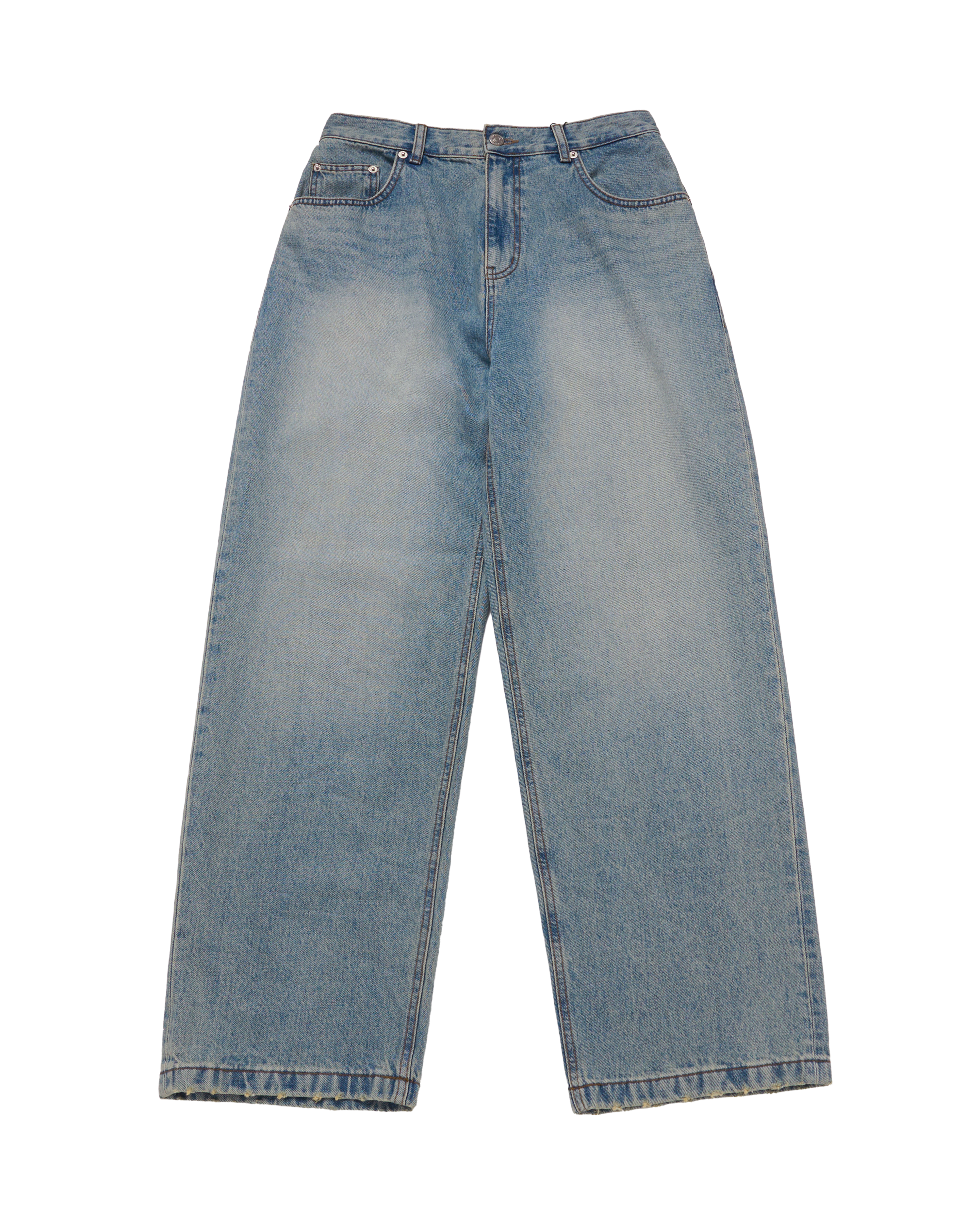 ADLV - Quần Denim Tapered Fit Washing Xanh dương