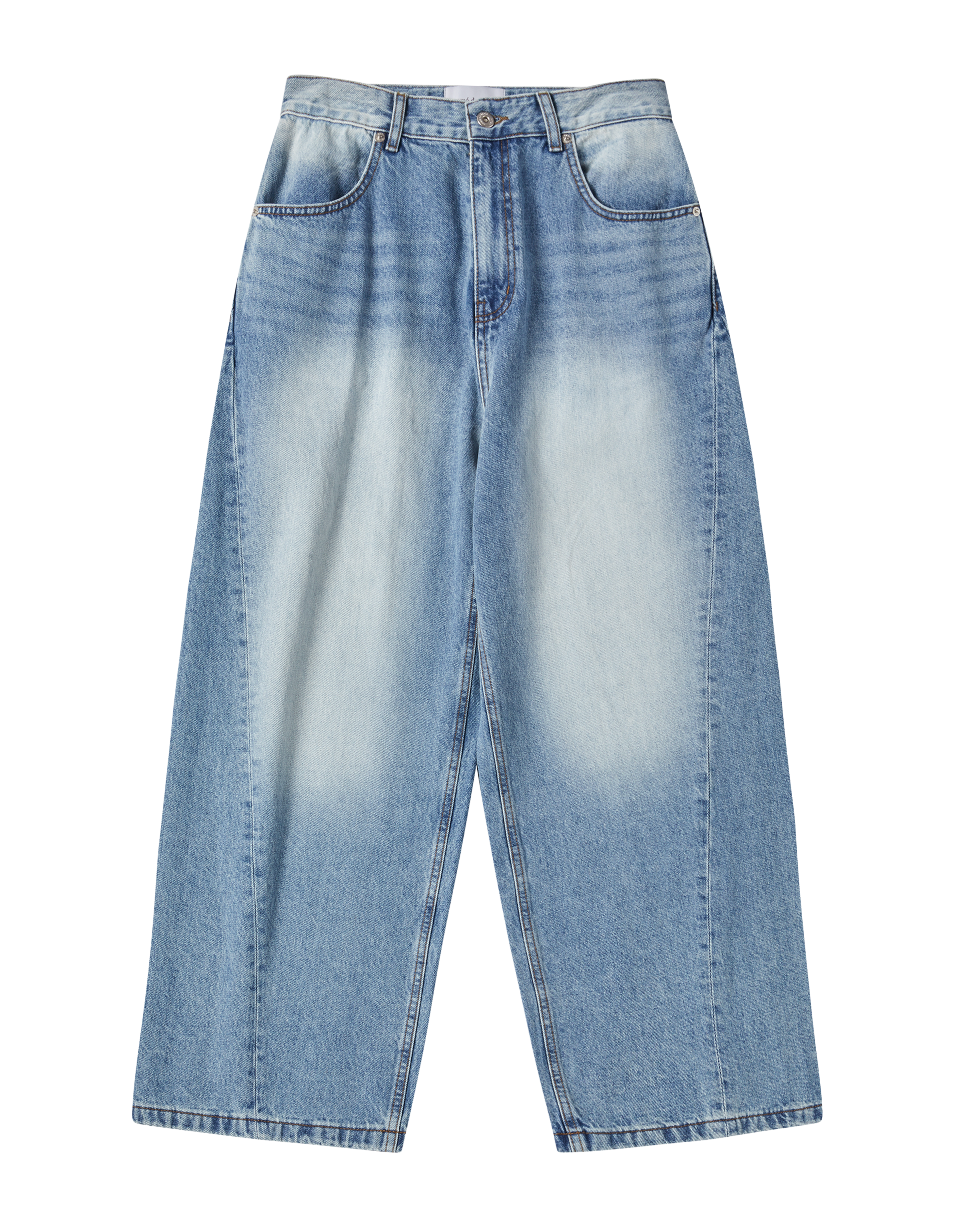 ADLV - Quần Denim Washed ống rộng Xanh dương