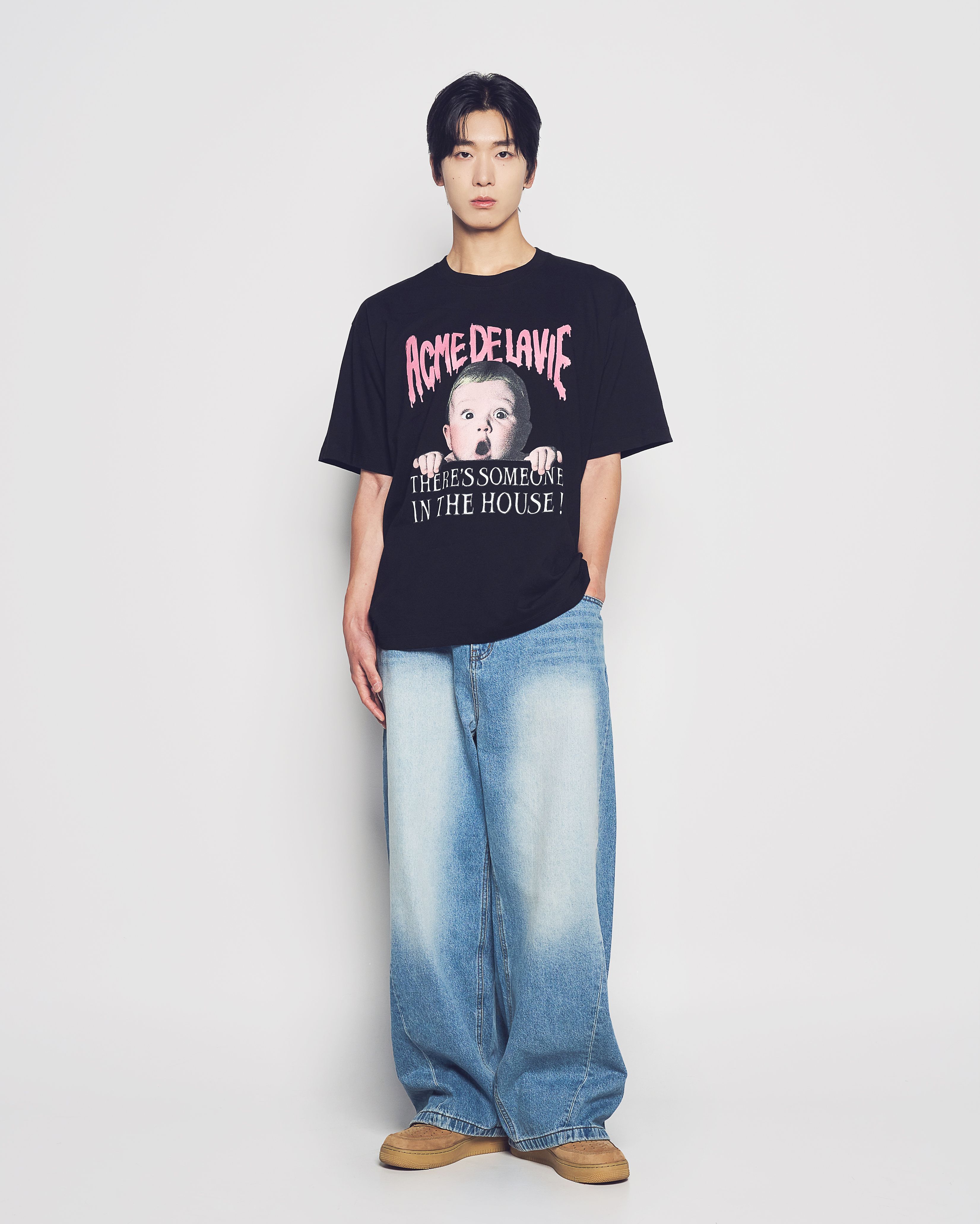 ADLV - Quần Denim Washed ống rộng Xanh dương