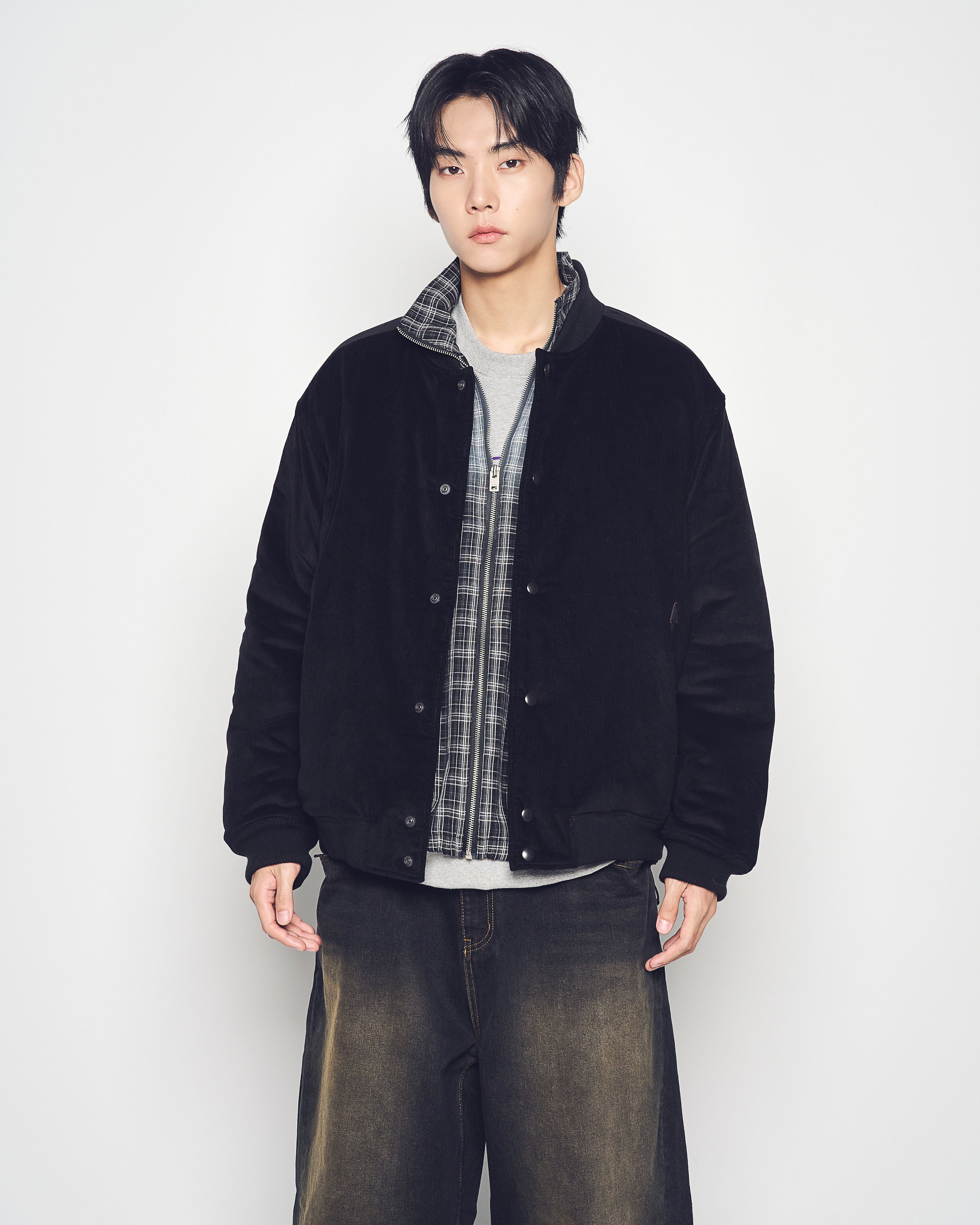 ADLV - Áo Khoác Corduroy Bomber Đen