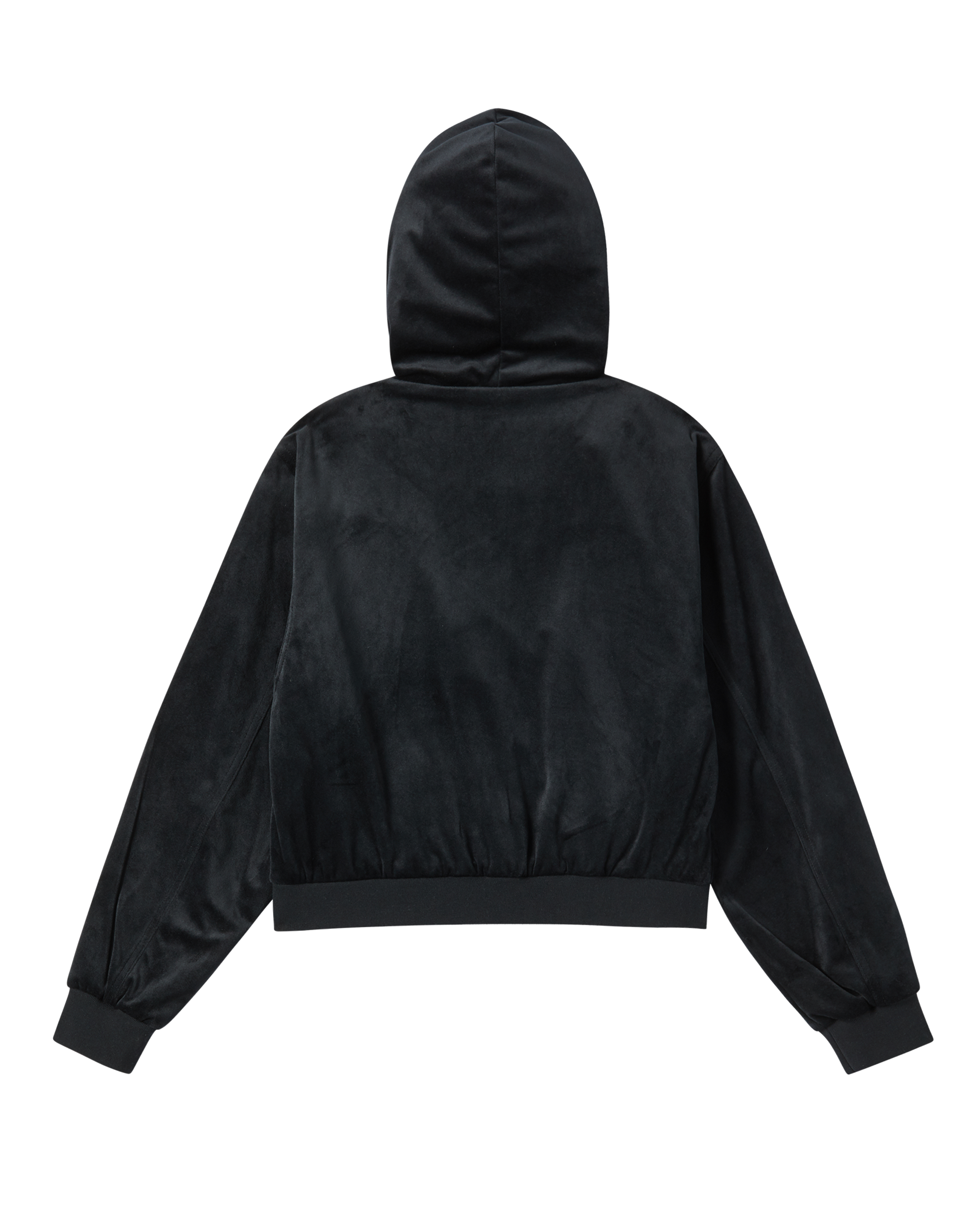 ADLV - Áo Hoodie kéo khóa nữ Velvet Đen