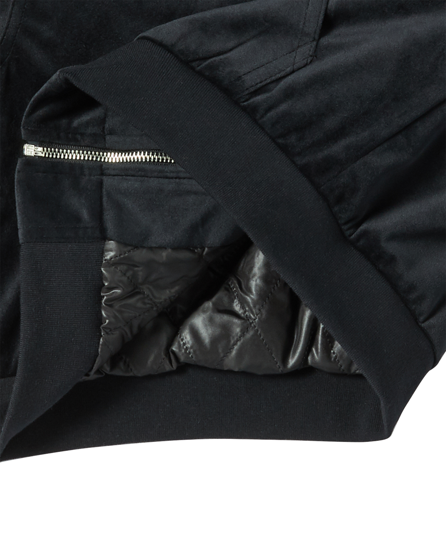 ADLV - Áo Hoodie kéo khóa nữ Velvet Đen