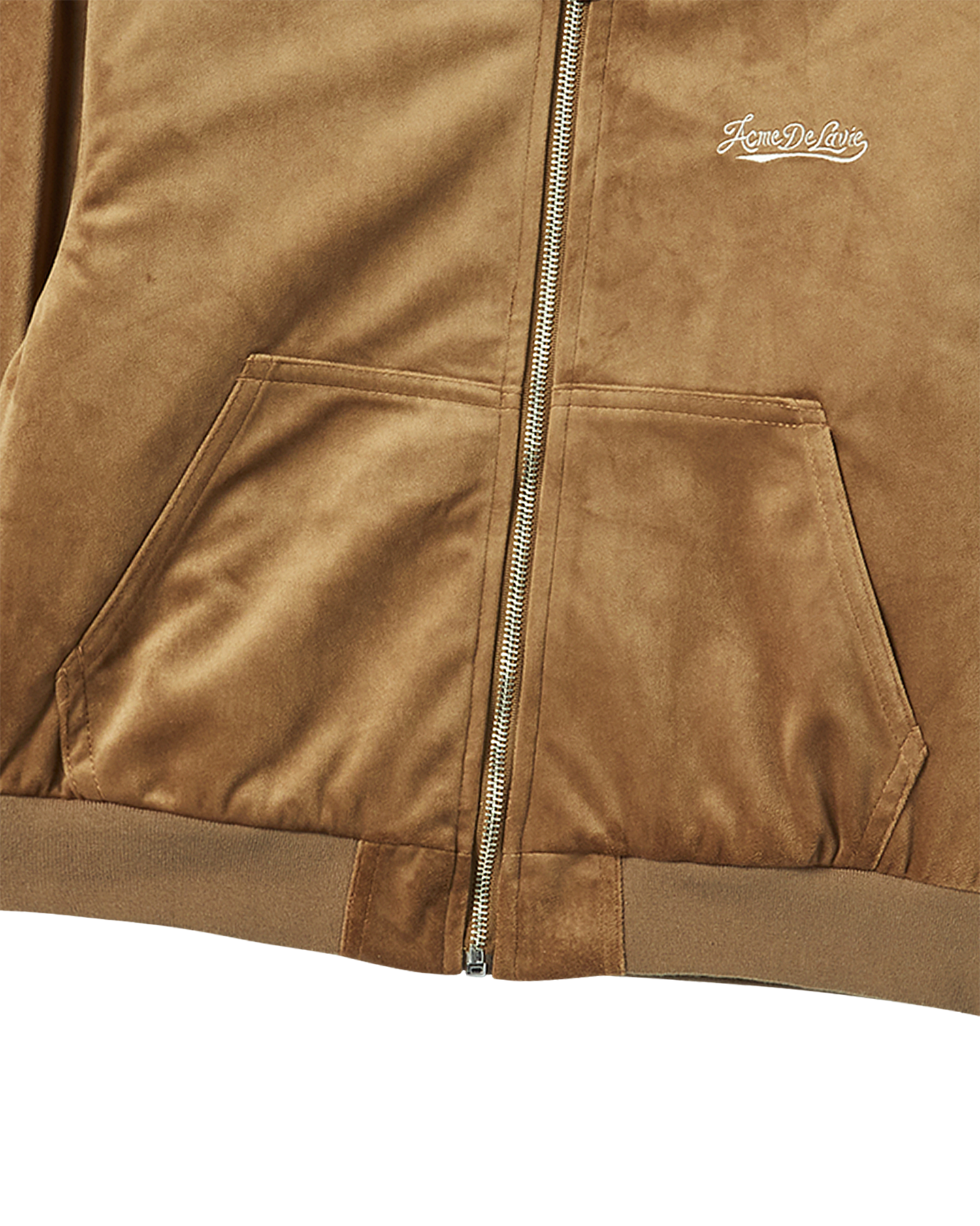 ADLV - Áo Hoodie kéo khóa nữ Velvet Nâu