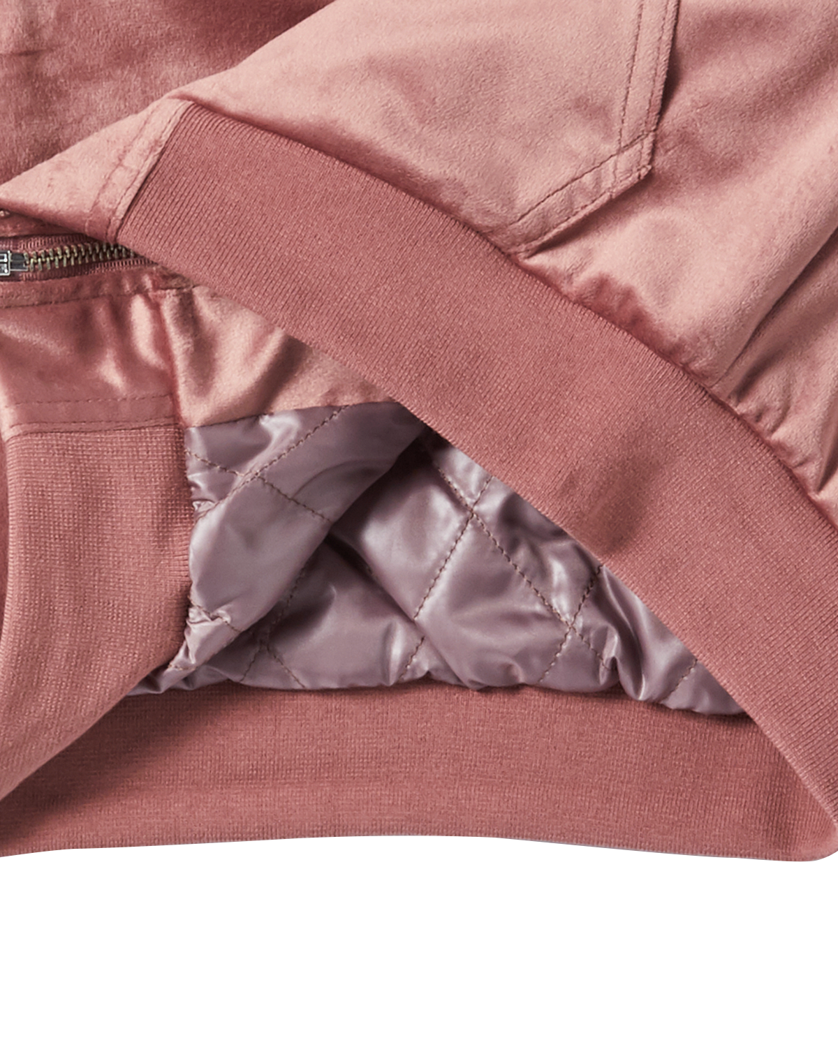 ADLV - Áo Hoodie kéo khóa nữ Velvet Hồng