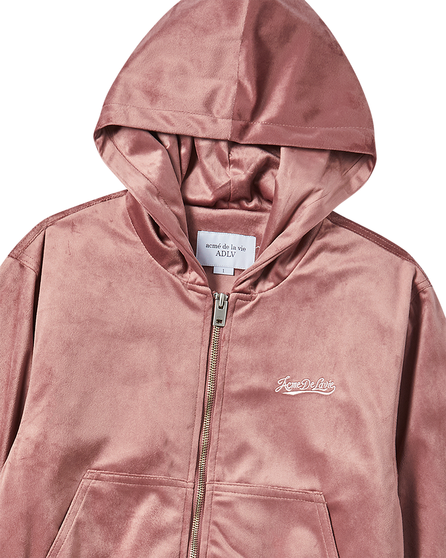 ADLV - Áo Hoodie kéo khóa nữ Velvet Hồng