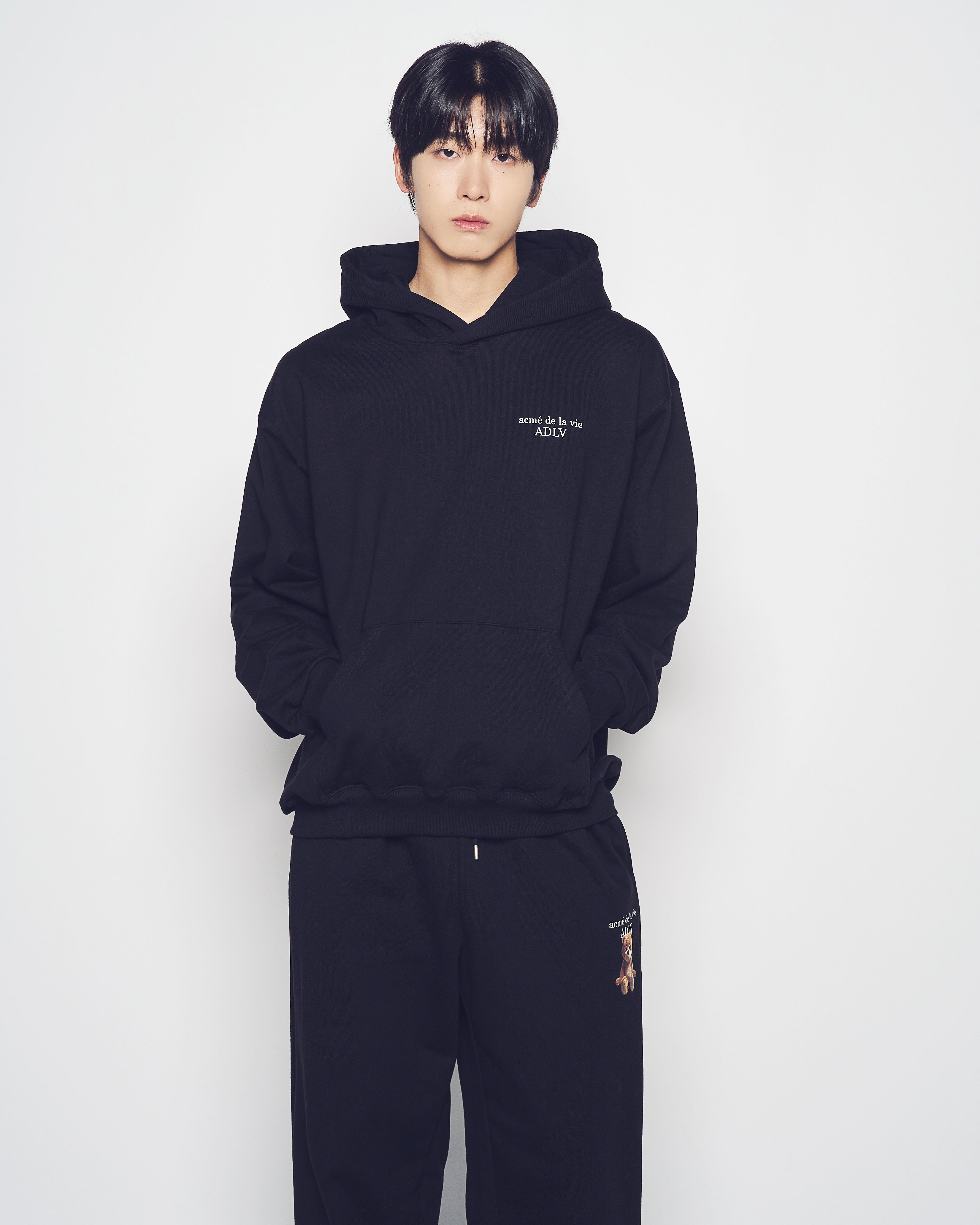 ADLV - Áo Hoodie AC Bear Basic Logo Đen