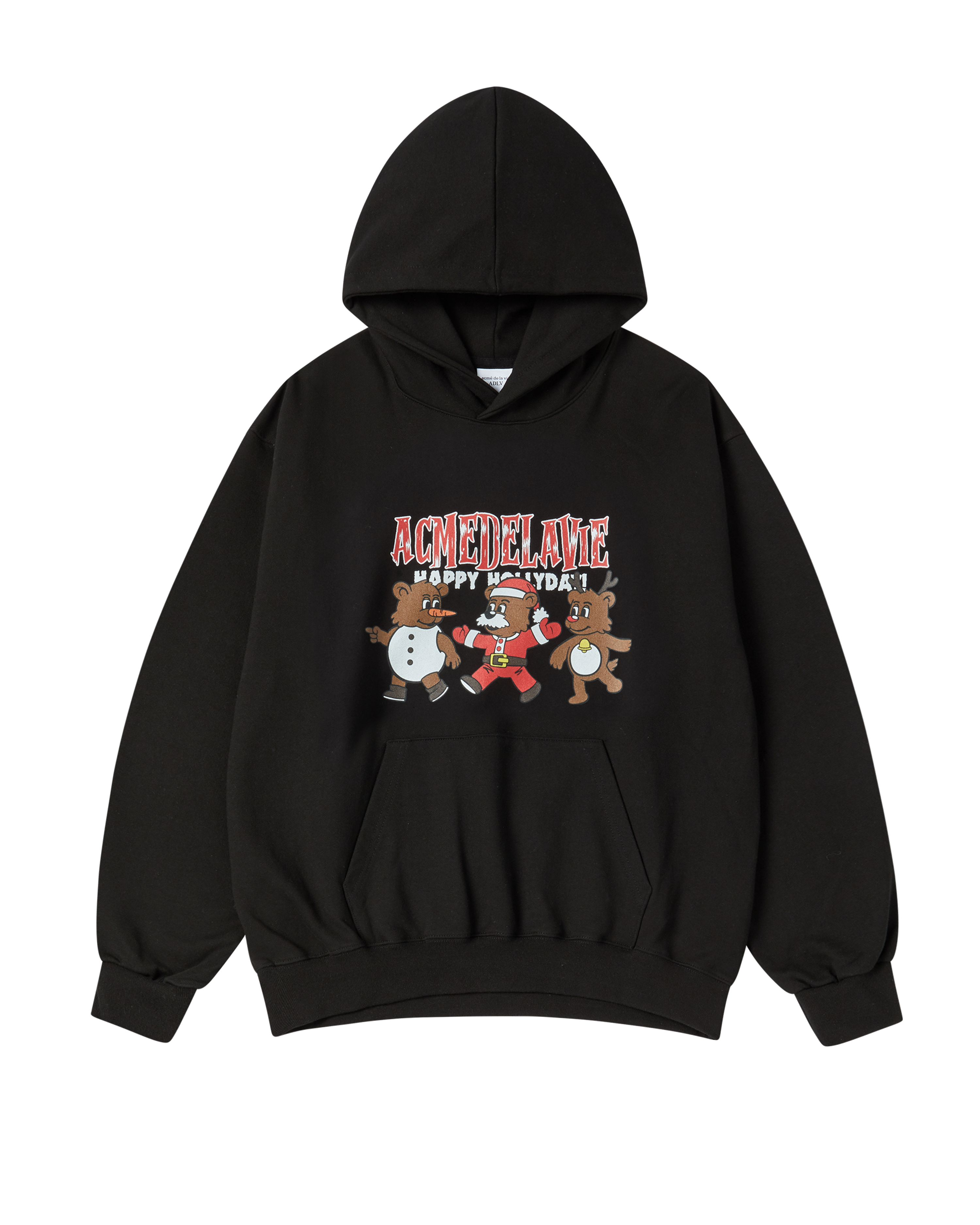 ADLV - Áo Hoodie AC BEAR FRIEND X-MAS Đen