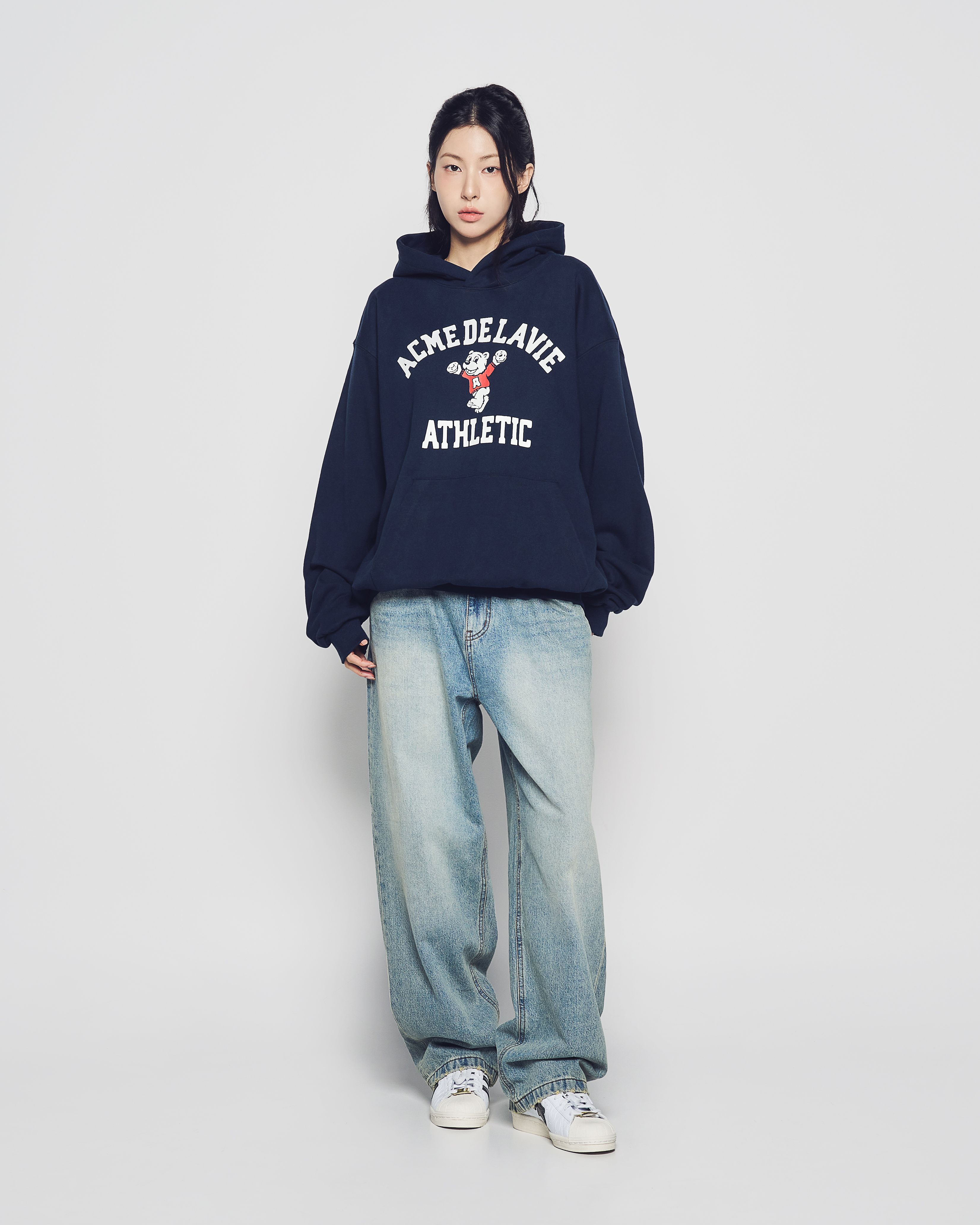 ADLV - Áo Hoodie Dancing AC Bear Xanh navy