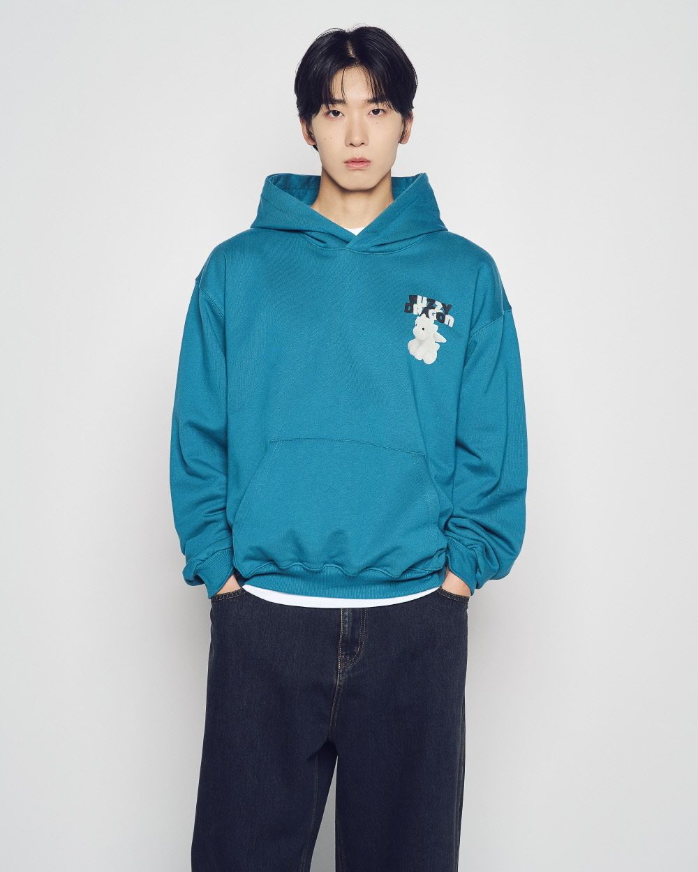 ADLV - Áo Hoodie FUZZY FONT DRAGON Xanh lá đậm