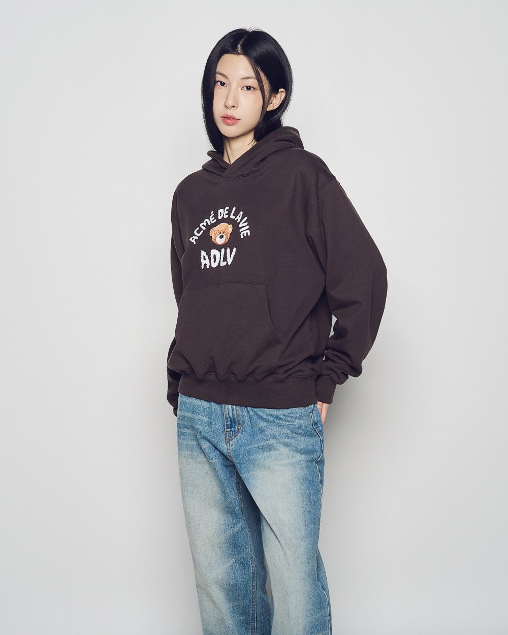 ADLV - Áo Hoodie NEW TEDDY BEAR (BEAR DOLL) Nâu đậm
