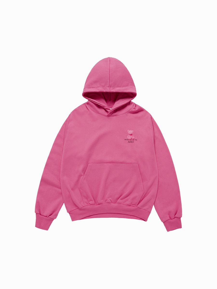 ADLV - Áo Hoodie NEW FUZZY BEAR Hồng đậm