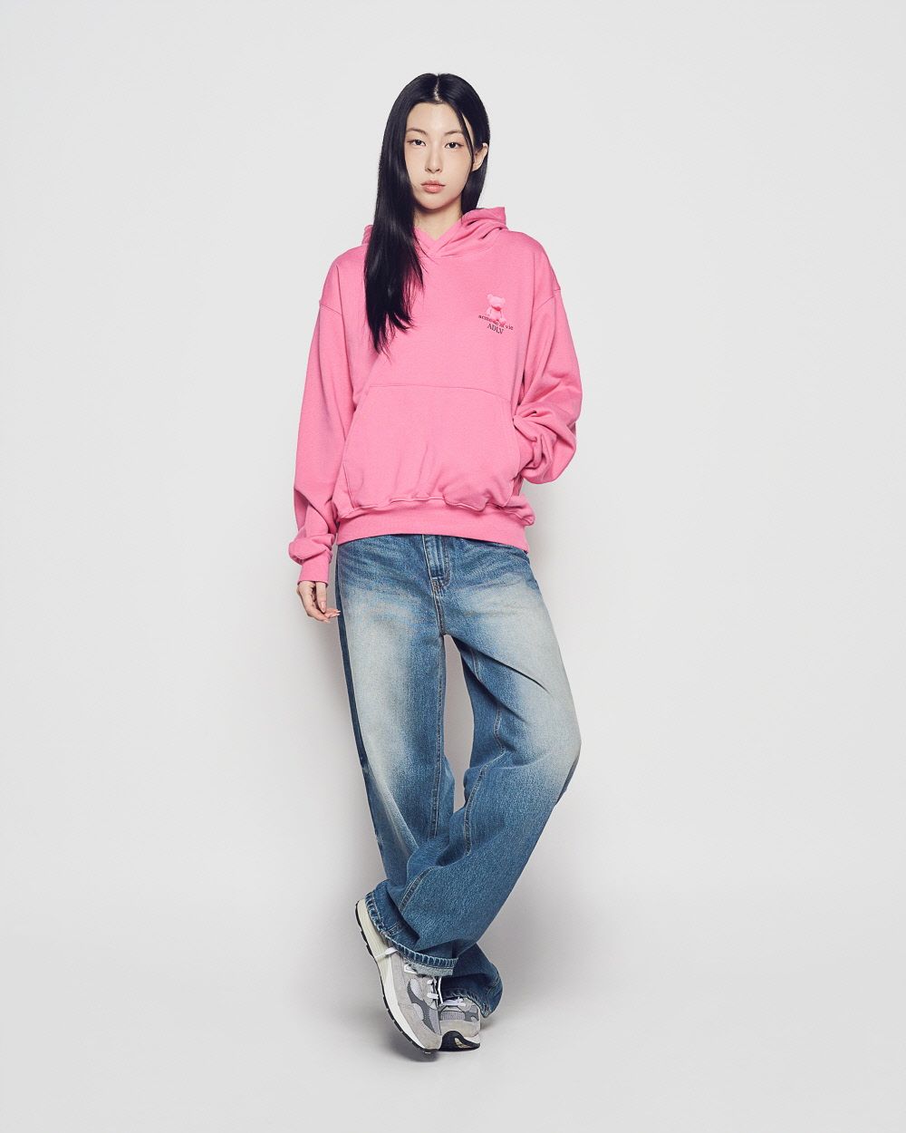 ADLV - Áo Hoodie NEW FUZZY BEAR Hồng đậm