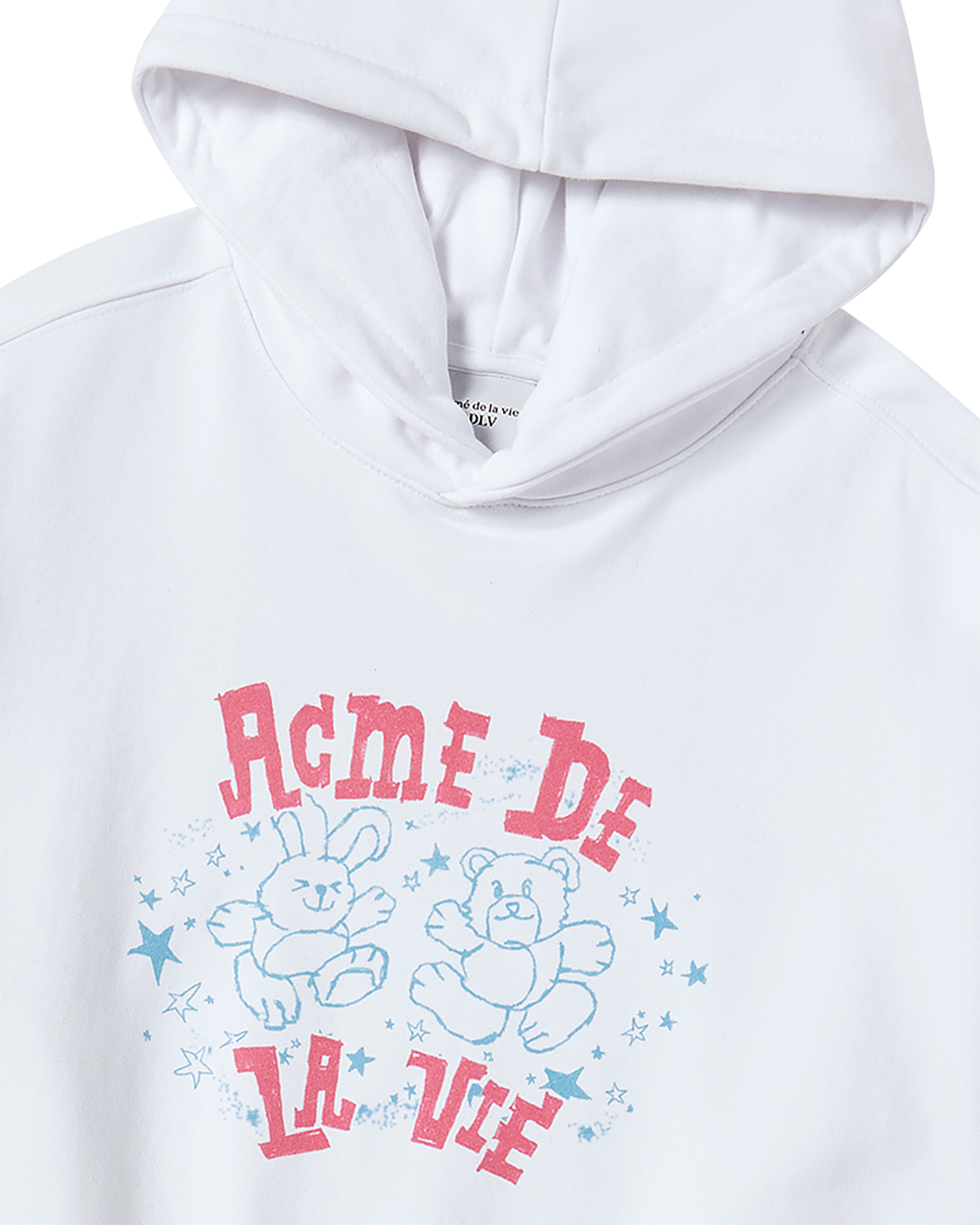 ADLV - Áo Hoodie nữ crop Hand Sketch Trắng