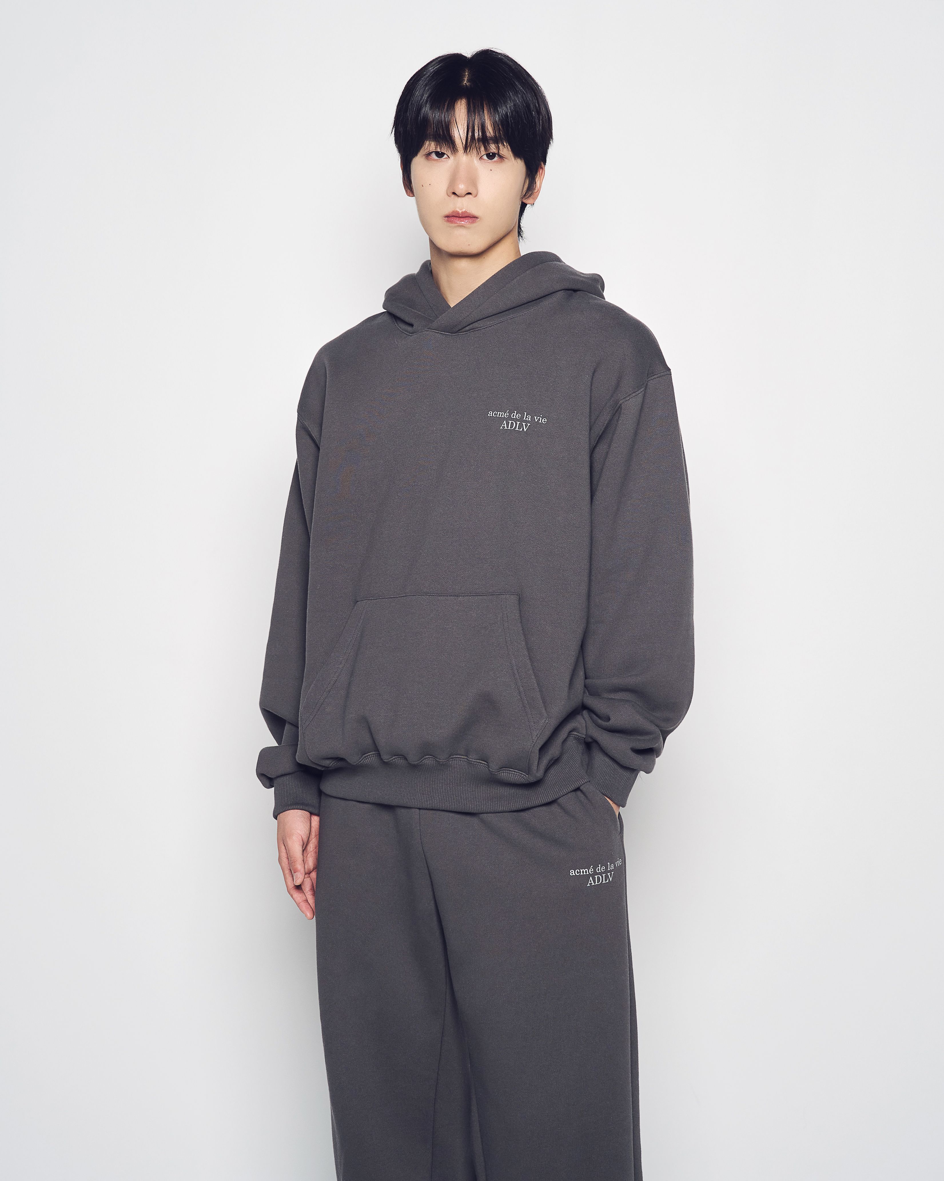 ADLV - Áo Hoodie Basic Logo Napping Than chì