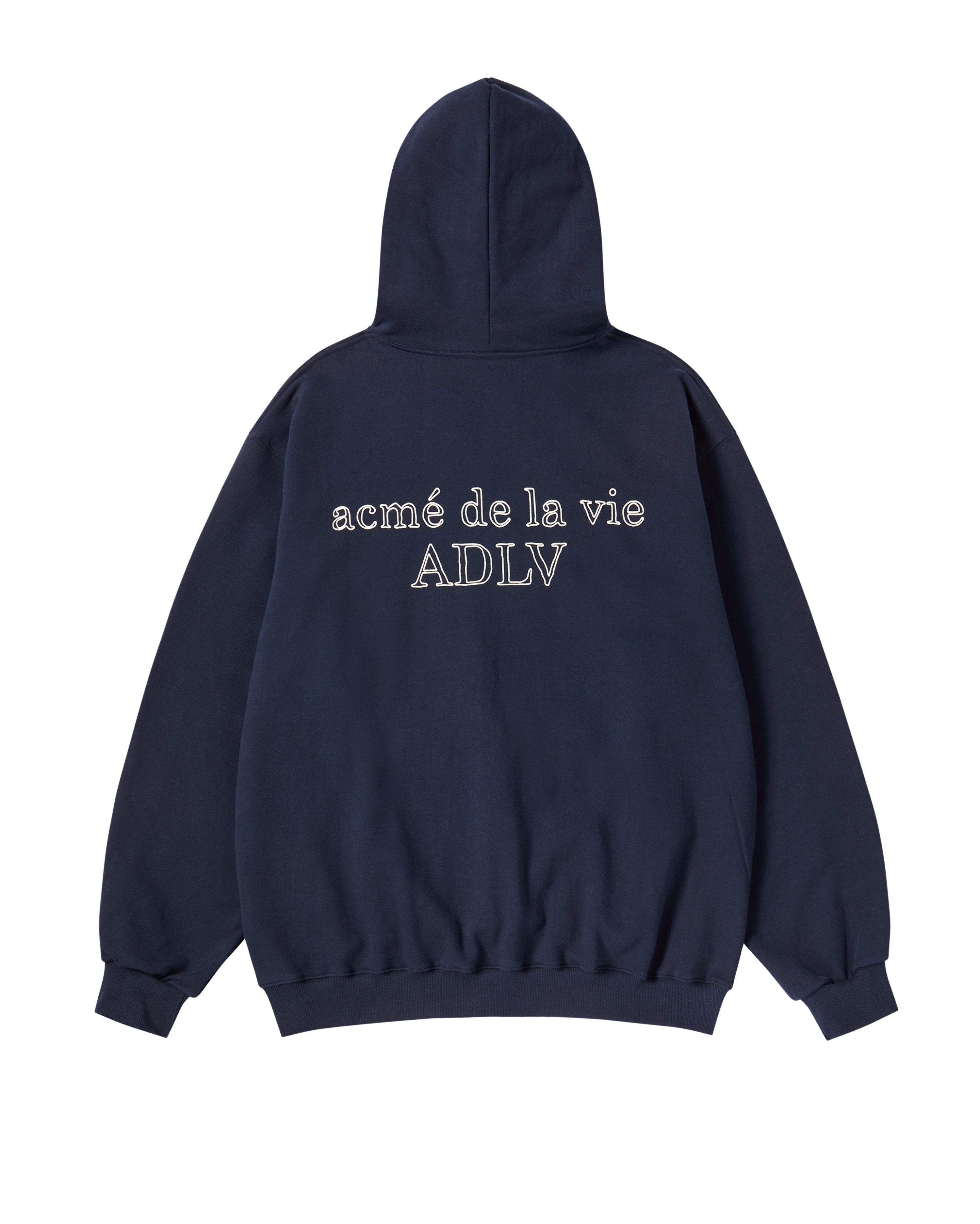 ADLV - Áo Hoodie Border Line Basic Logo Xanh navy đậm