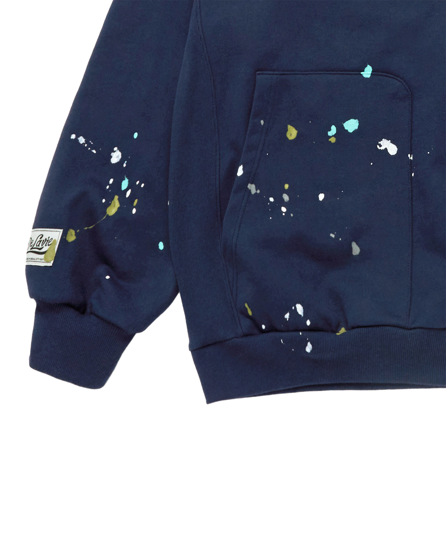 ADLV - Áo Hoodie Paint Effect Xanh navy nhạt
