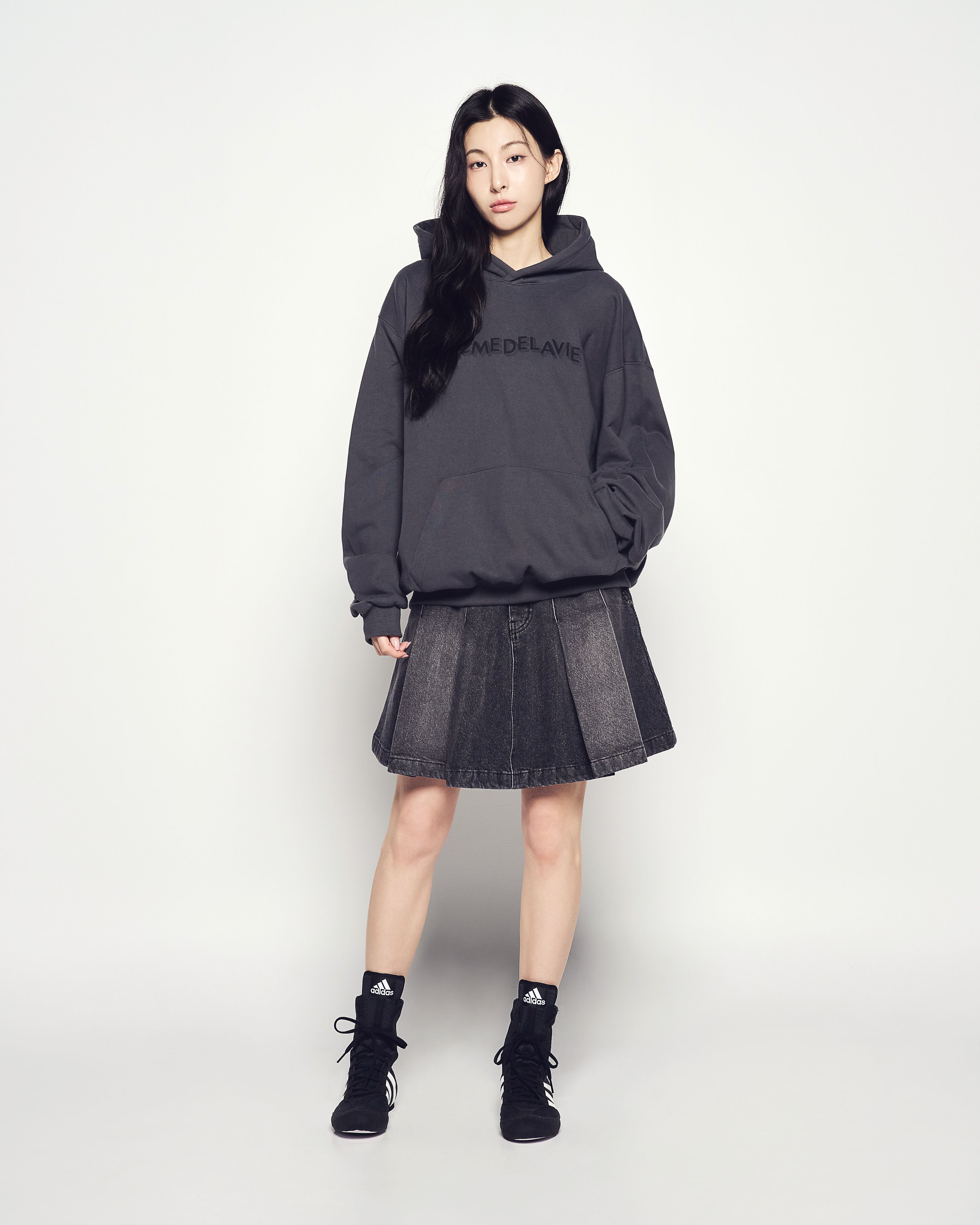 Áo Hoodie 3D Logo Than chì